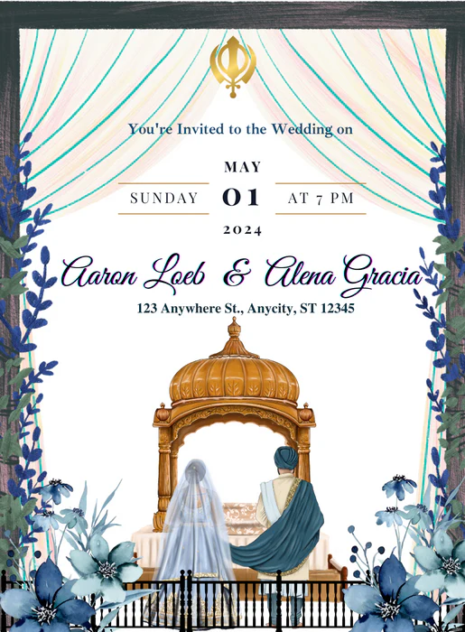 Crimson Celebration Punjabi Wedding Invitations-AAPUN019 - Image 2