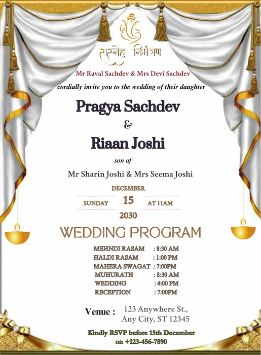 Crimson Elegance Lagna Patrika Invitations-AALPI008 - Image 2
