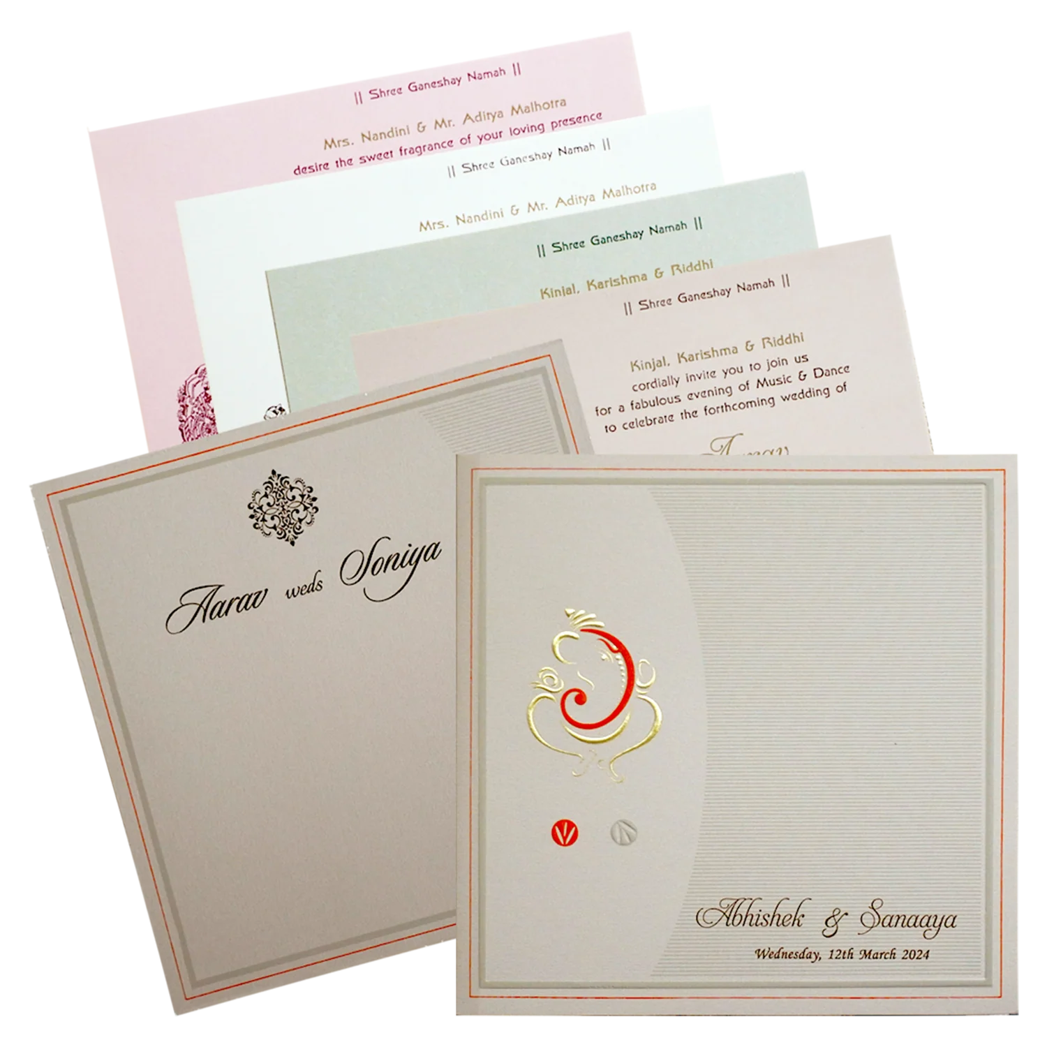 Cuban Sand Ganesha Wedding Invitation-KRC30361