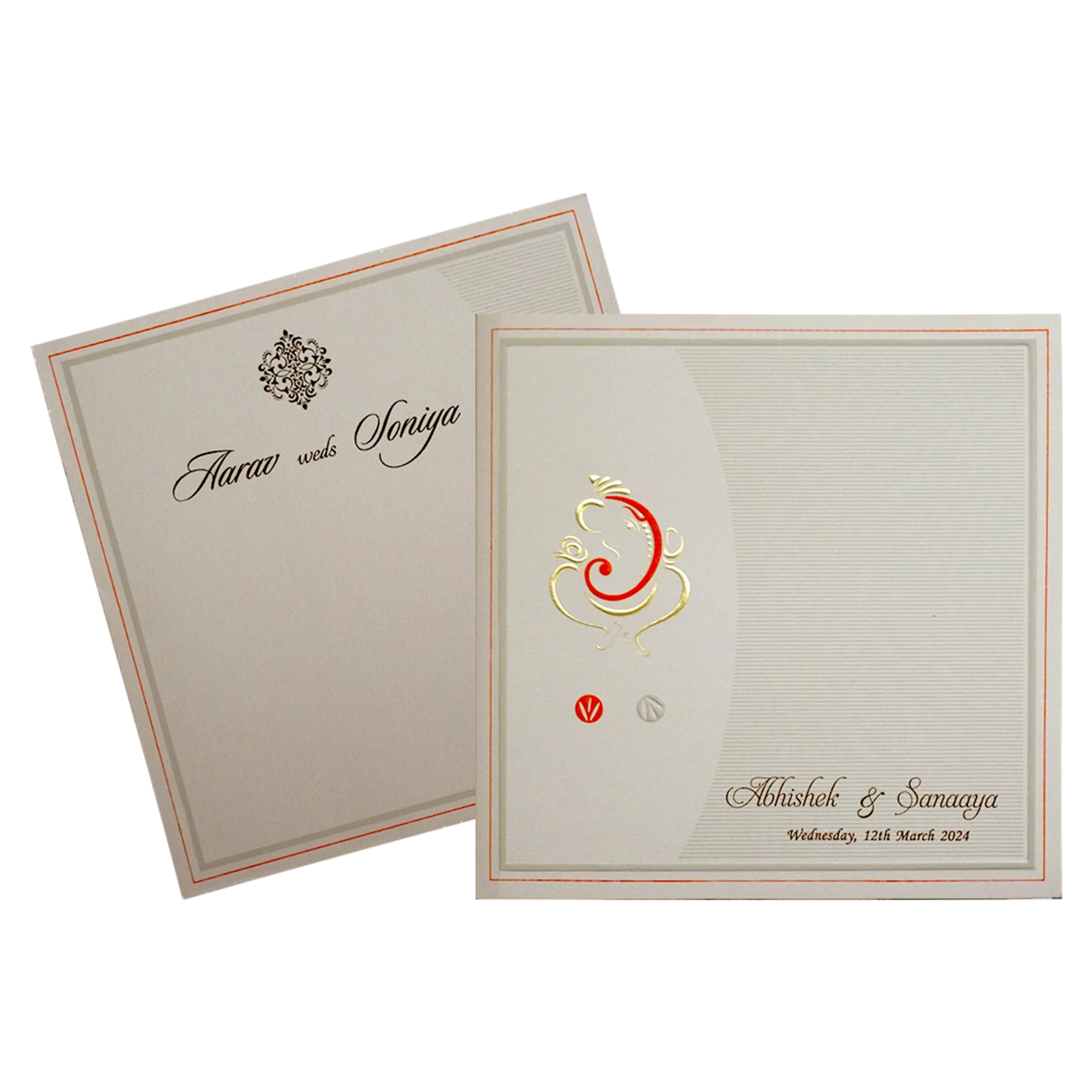 Cuban Sand Ganesha Wedding Invitation-KRC30361 - Image 2