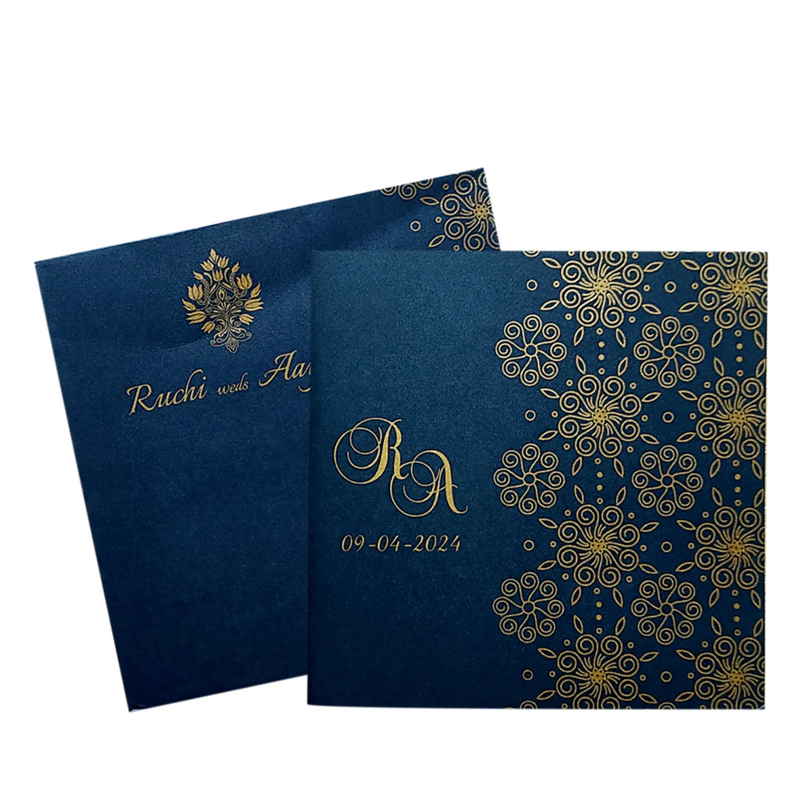 Dark Blue Gold Design Invitation-KRC29321 - Image 2