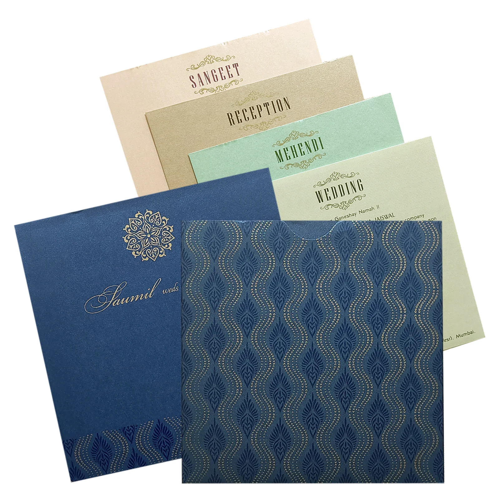 Dark Blue Pattern Design Invitation-KRC29241