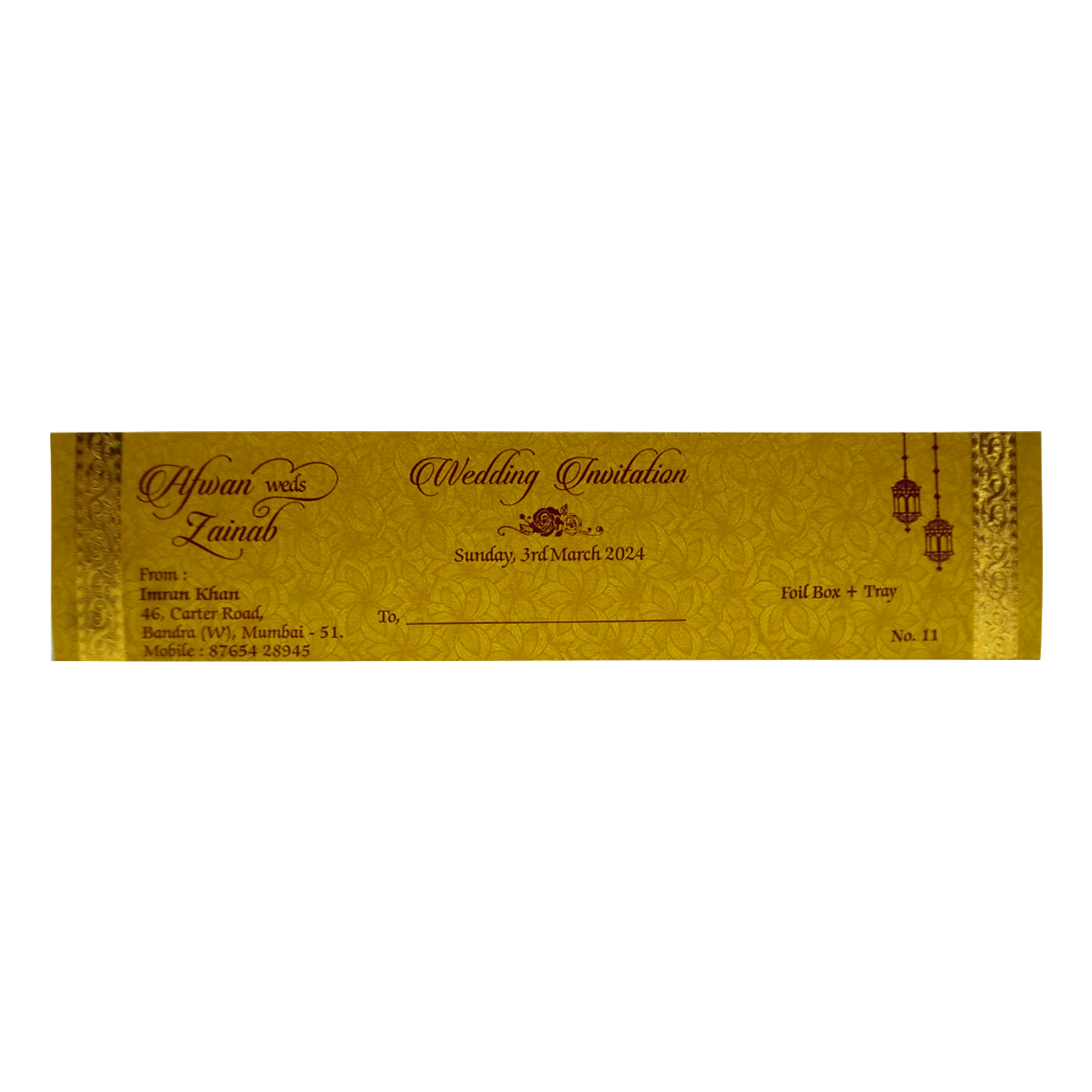 Dark Navy Blue Velvet Scroll Card-KJTS0013 - Image 4