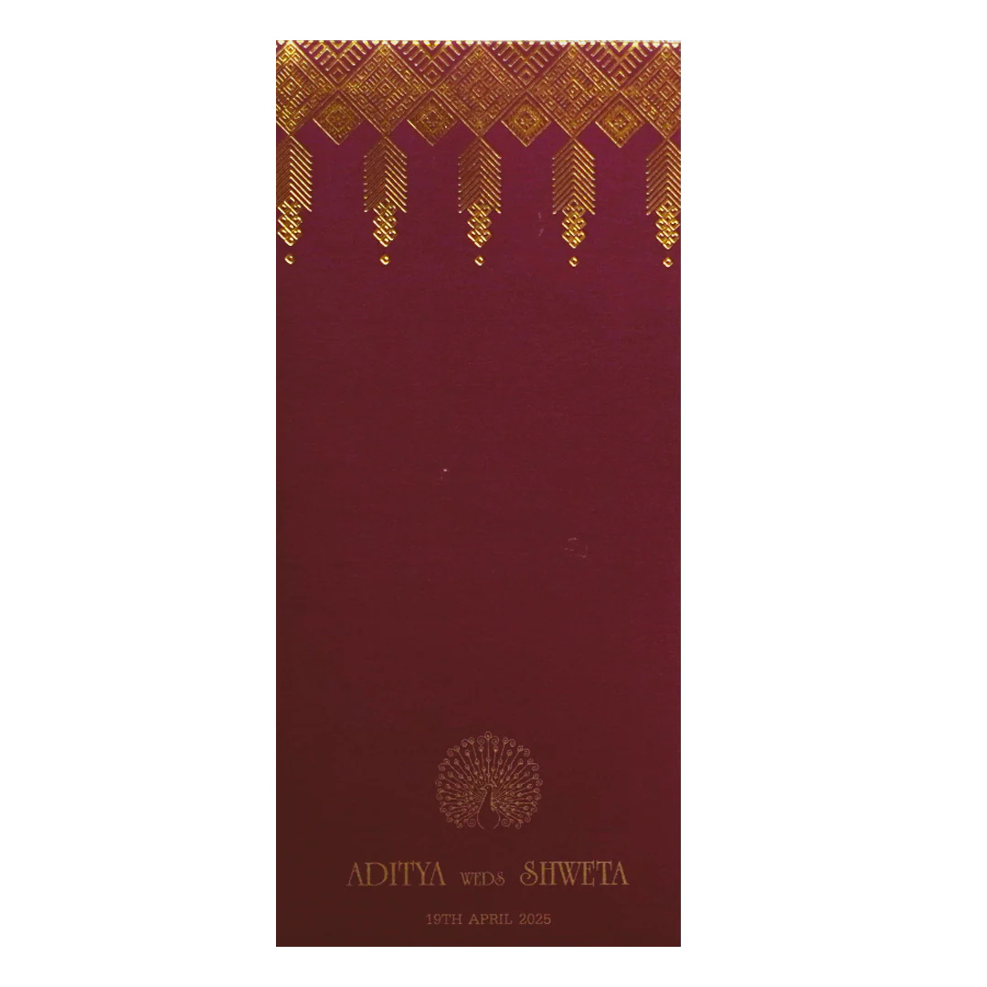 Dark Raspberry Gold Foiled Invitation-KRCS7371 - Image 3