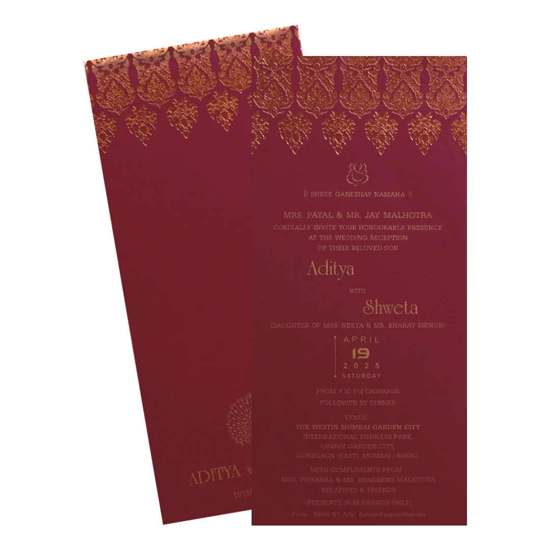 Dark Raspberry Single Wedding Card-KRCS7131