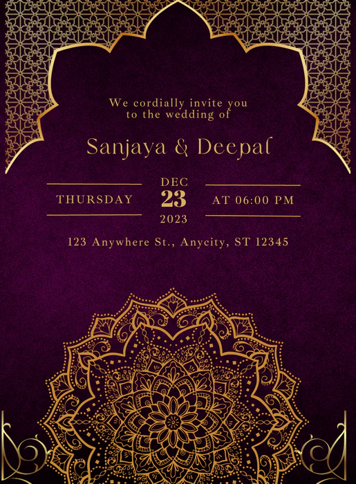 Dark Purple Vintage Hindu Wedding-AAHIN032 - Image 2