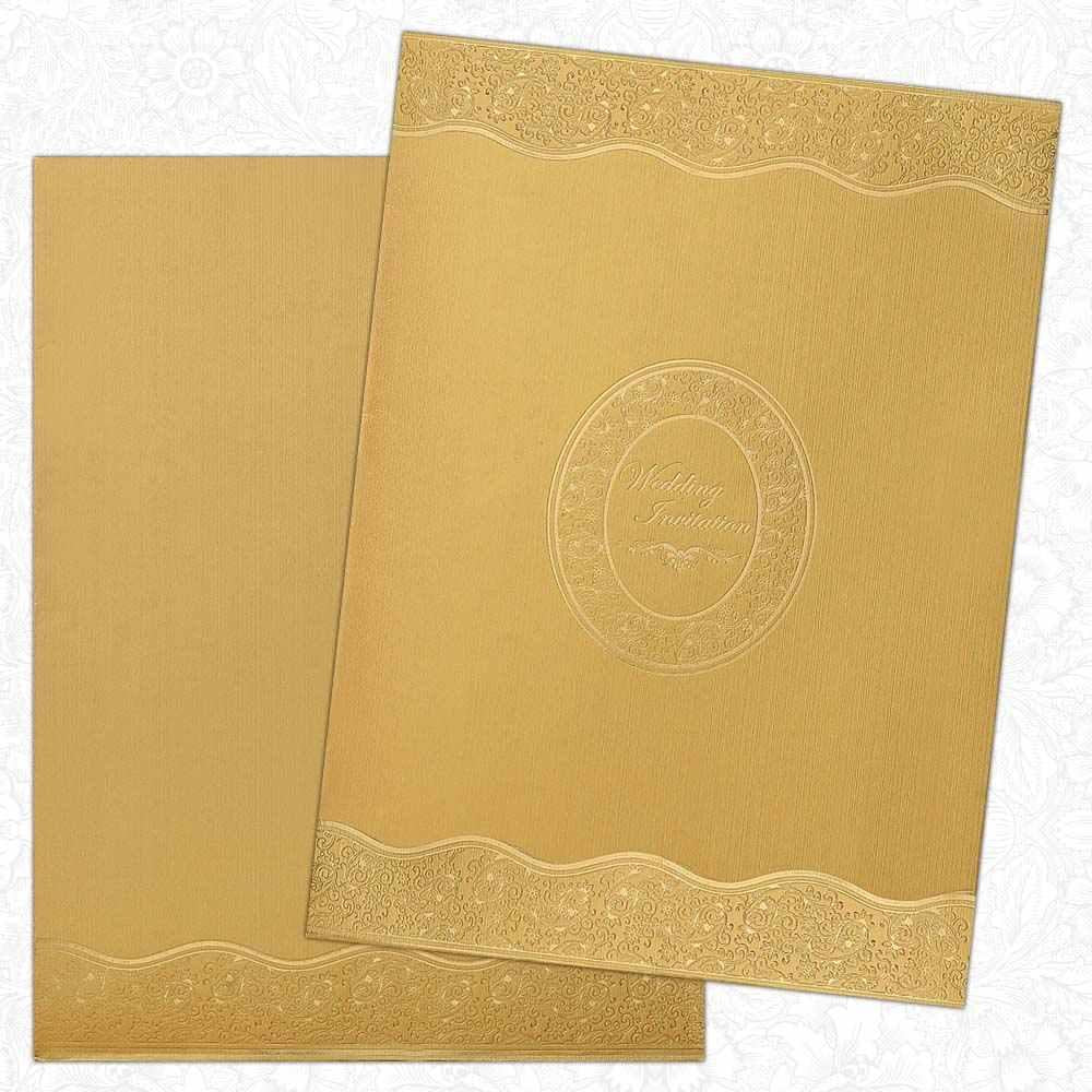 Dashing Gold Color With Wedding Invitation Card-KNK3054
