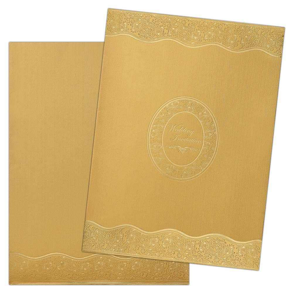 Dashing Gold Color With Wedding Invitation Card-KNK3054 - Image 2