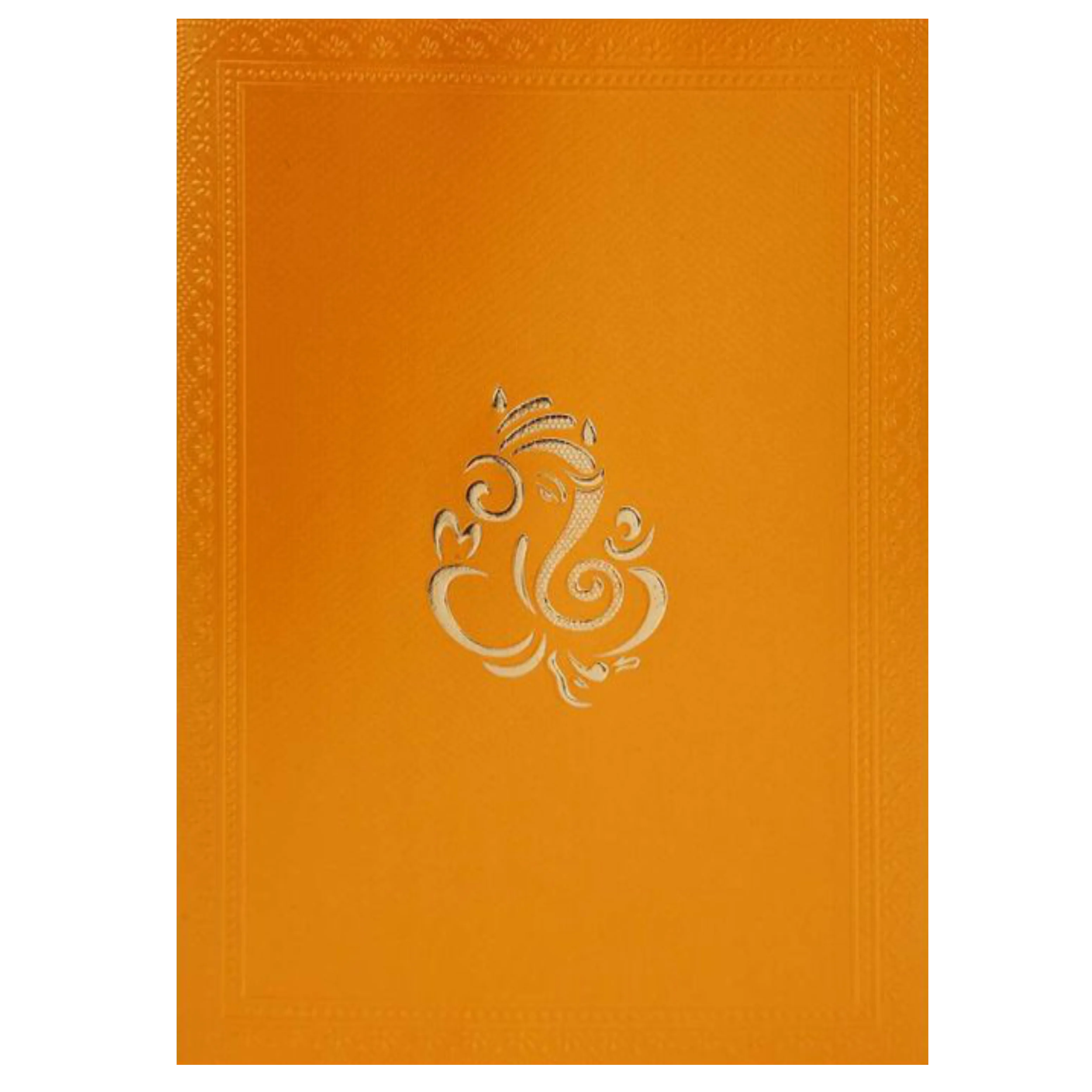 Orange Shading With Embossed Ganesha Wedding Card - KNK2811 - Image 3