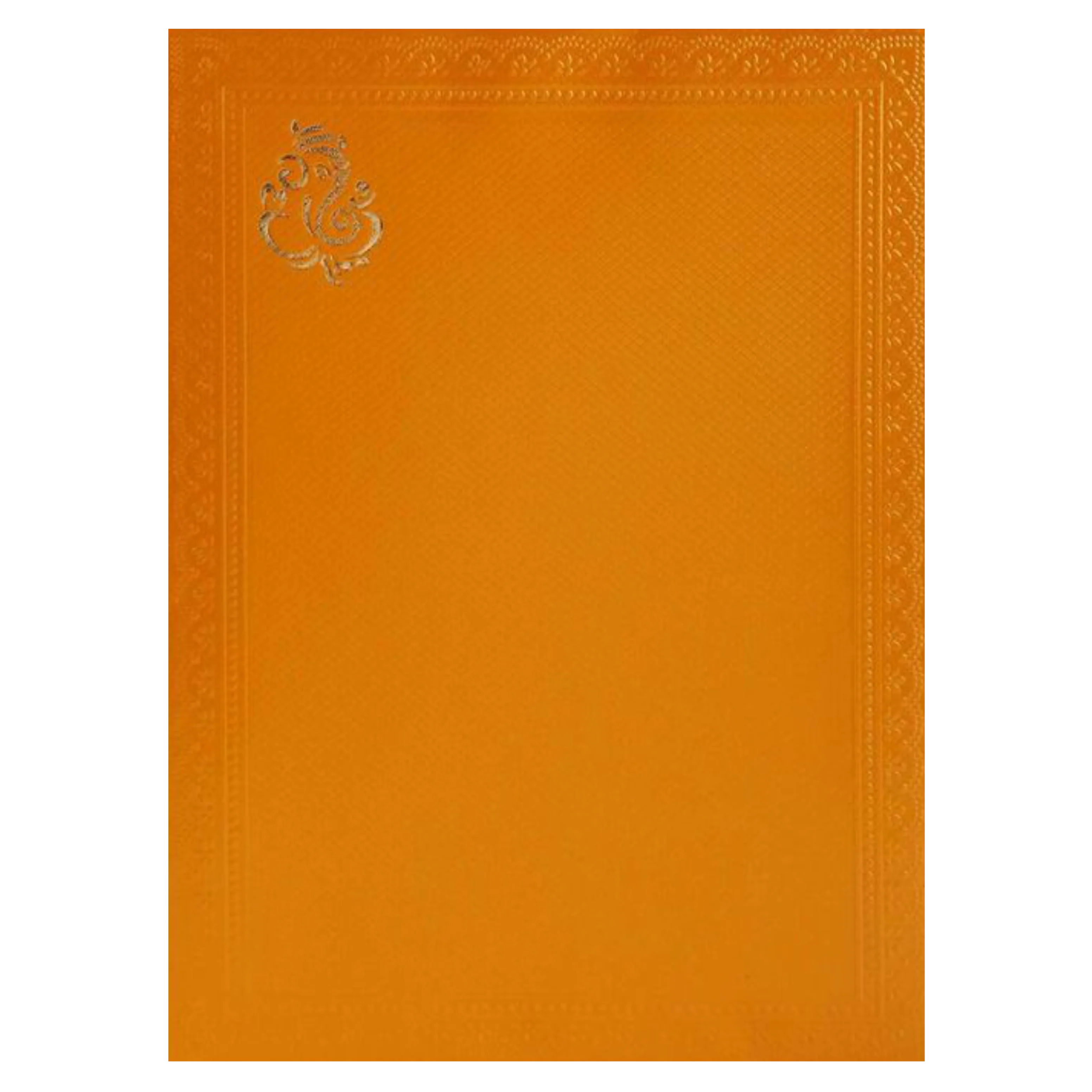 Orange Shading With Embossed Ganesha Wedding Card - KNK2811 - Image 4