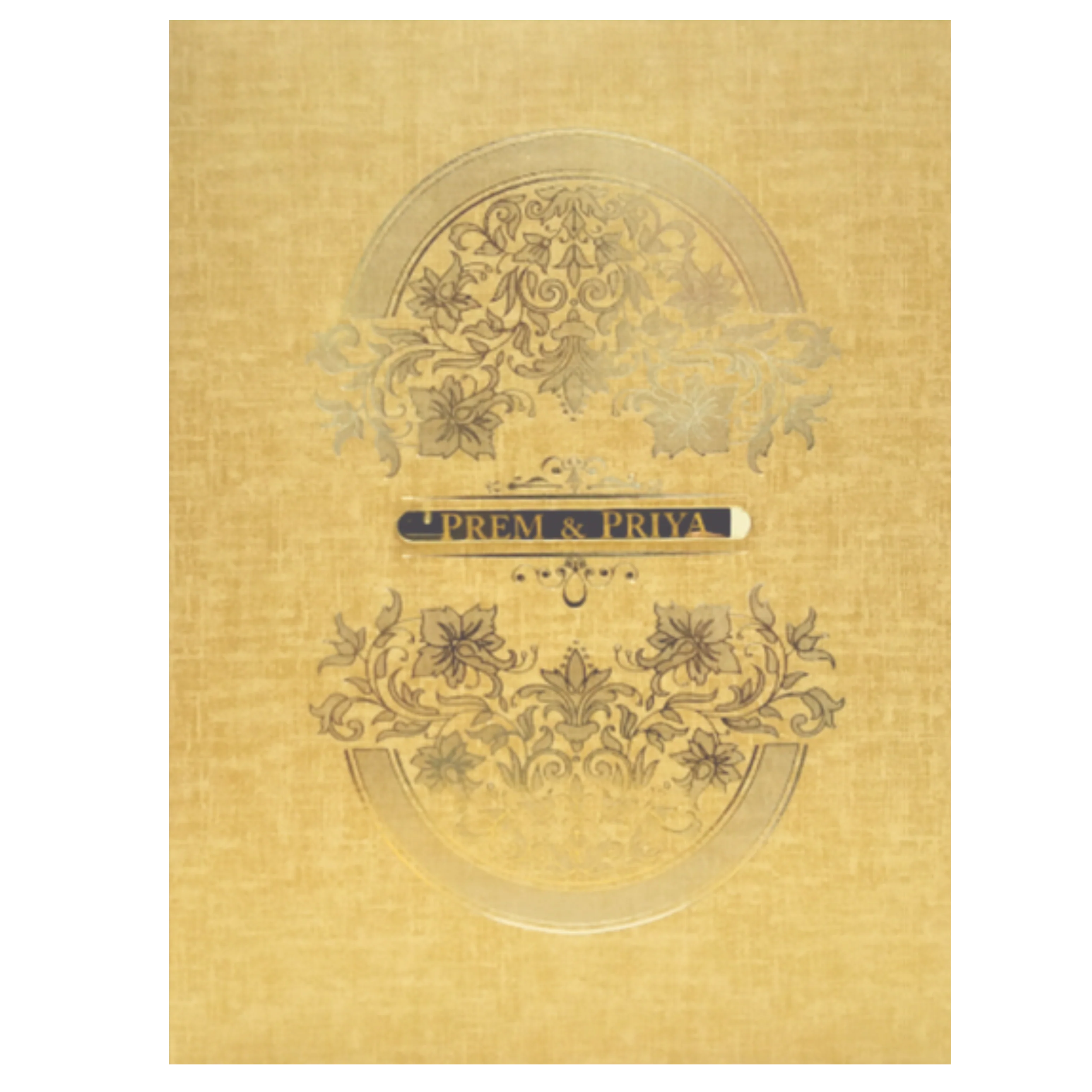 Brown Gold Premium Padded Stiff Board Invitation Card-KNPS9501N - Image 3