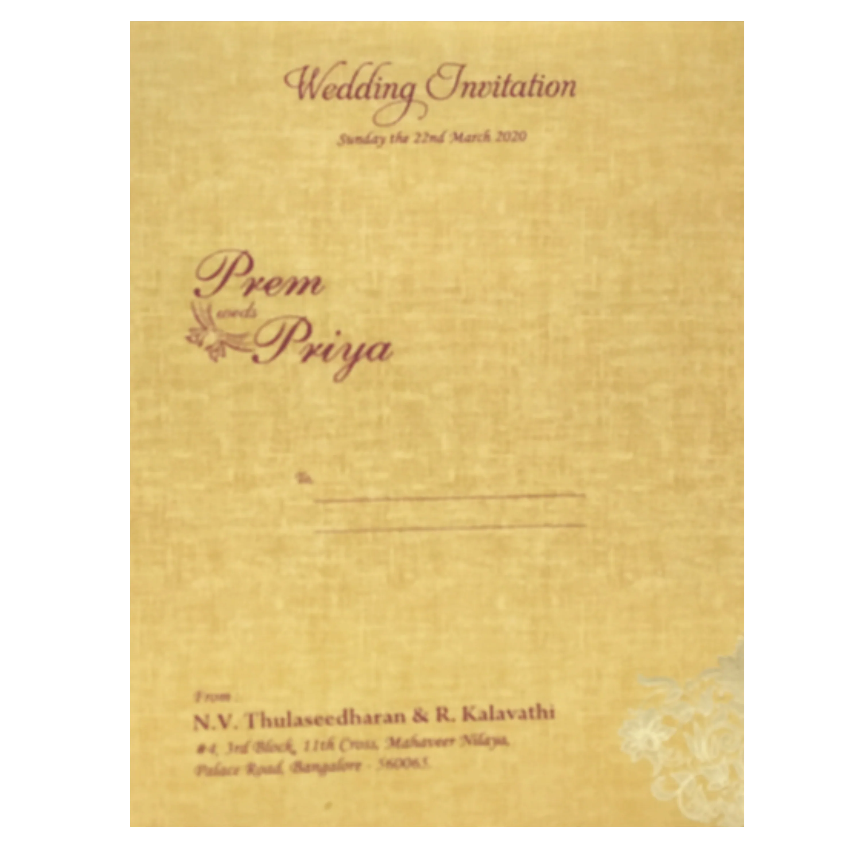 Brown Gold Premium Padded Stiff Board Invitation Card-KNPS9501N - Image 4