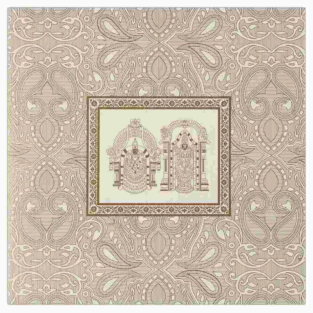 Dazzling  Gold Shading With Padmavathi Balaji Wedding Invitation Card- KNK4596 - Image 2