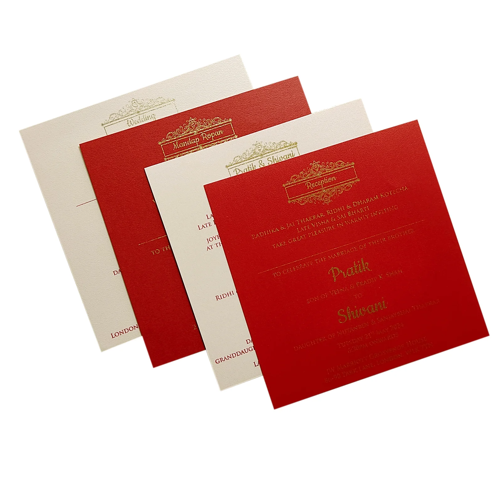 Red Floral Nameplate Door Wedding Card-KPR05510 - Image 5