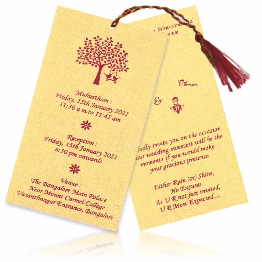 Red Vertical Personal Invite With Bride And Groom Names In Heart-KNKSP712 - Image 3