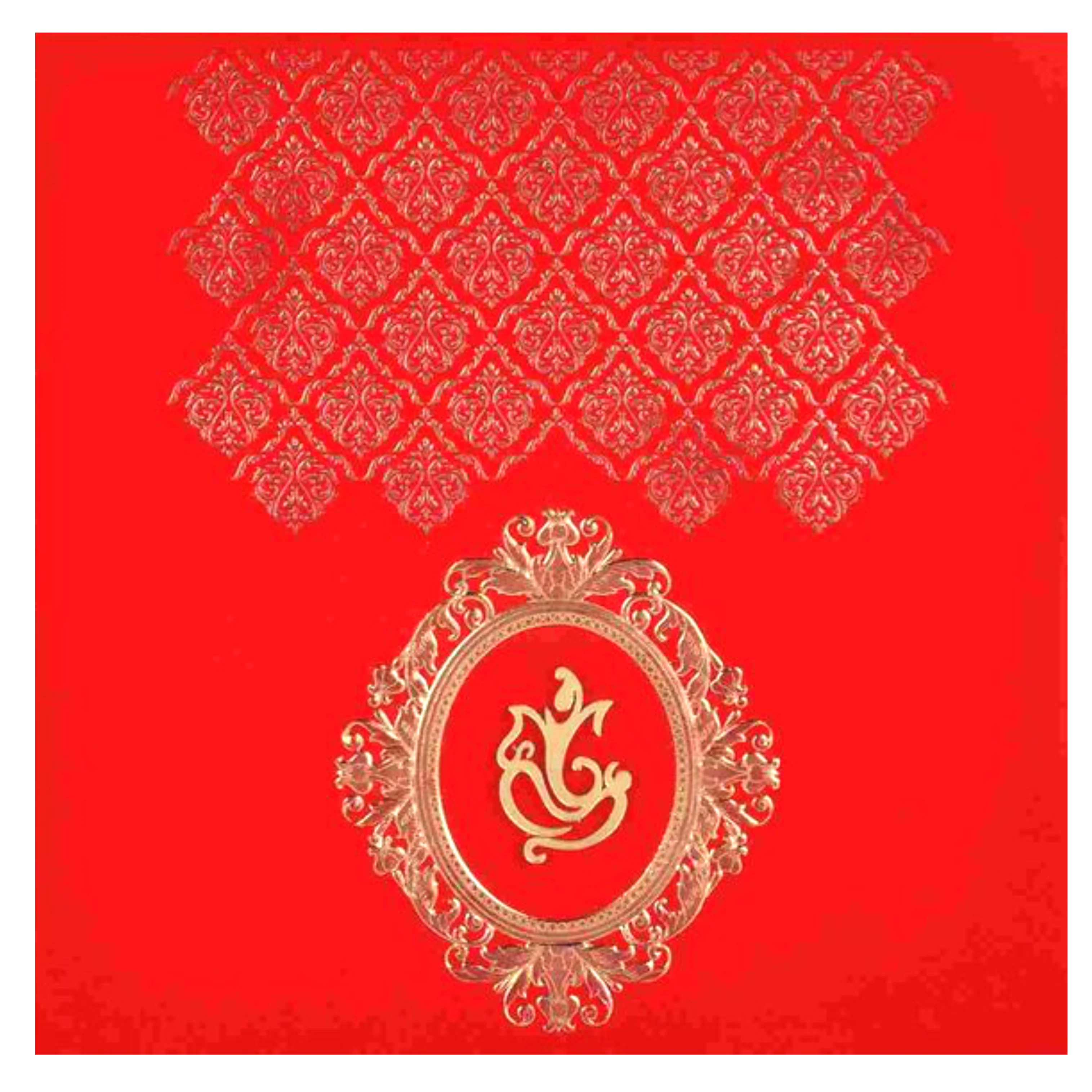 Dazzling Red Shading With Floral Theme Wedding Card - KNK3277 - Image 3