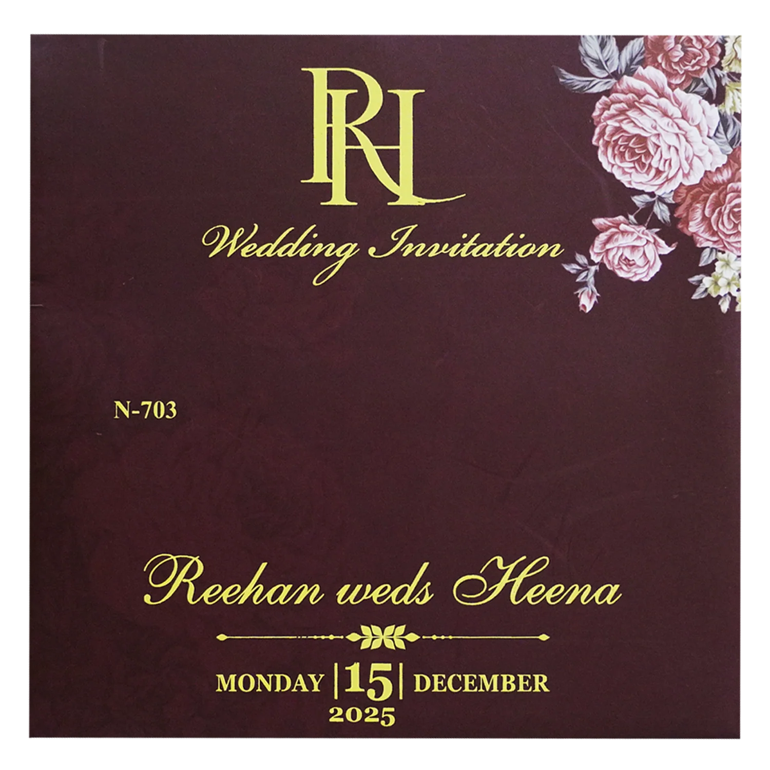 Deep Brown MDF Wedding Card-KVN07030 - Image 4