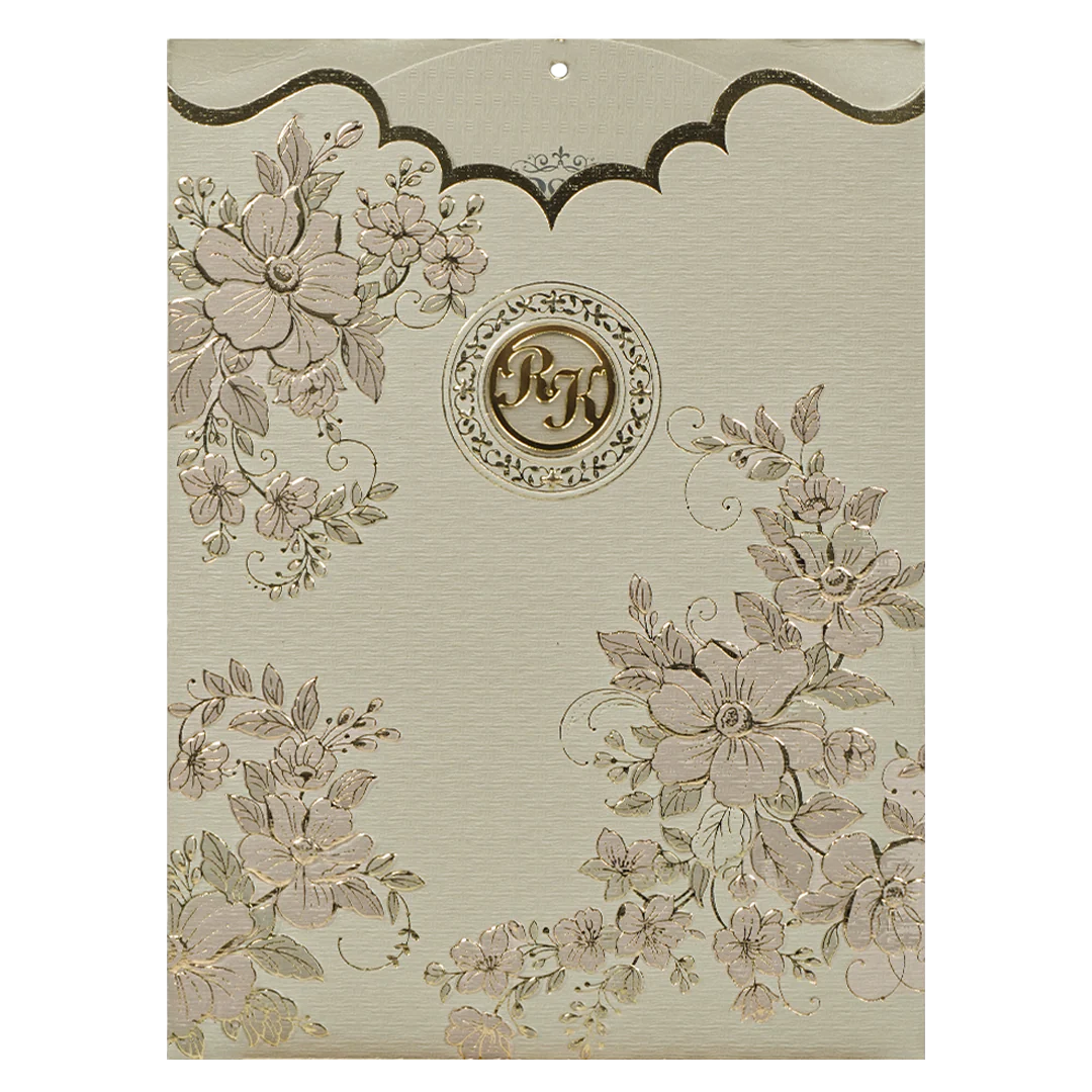 Dusty Grey Floral Wedding Card-KSI64890 - Image 3