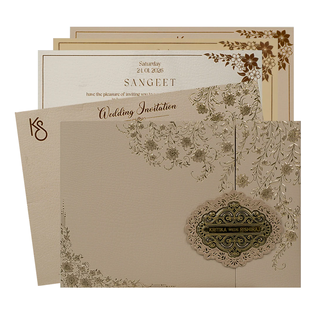 Dusty Pink Gold Ornate Wedding Card-KSI64760
