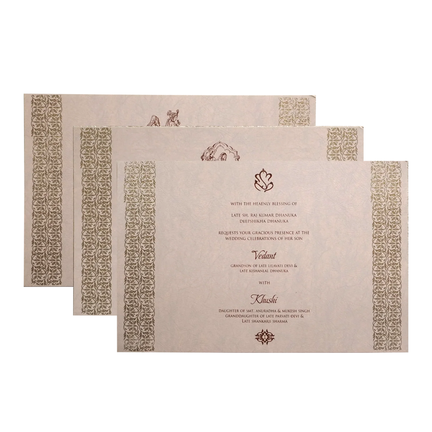 Dusty Pink Premium Embossed Marriage Card-KPR24270 - Image 5
