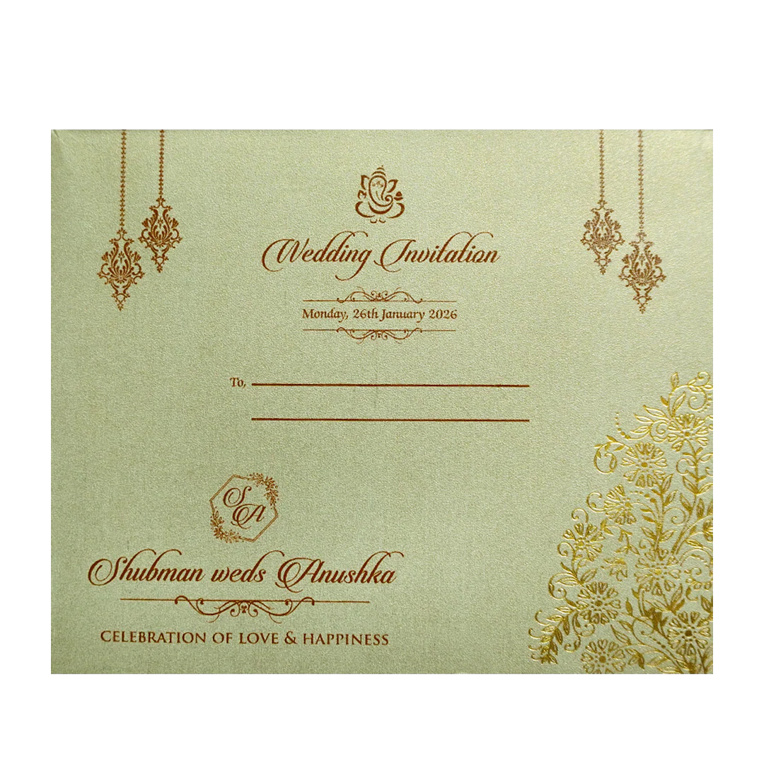 Elegant Gold MDF Laser Cutout Wedding Invitation Card-KRB09160 - Image 4