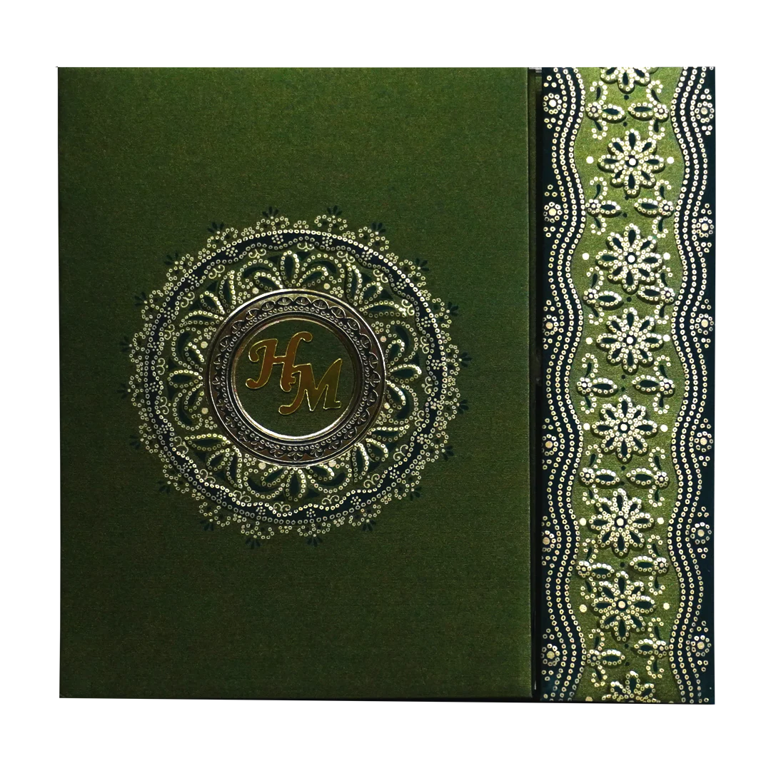 Elegant Green Wedding Card-KSI12500 - Image 3