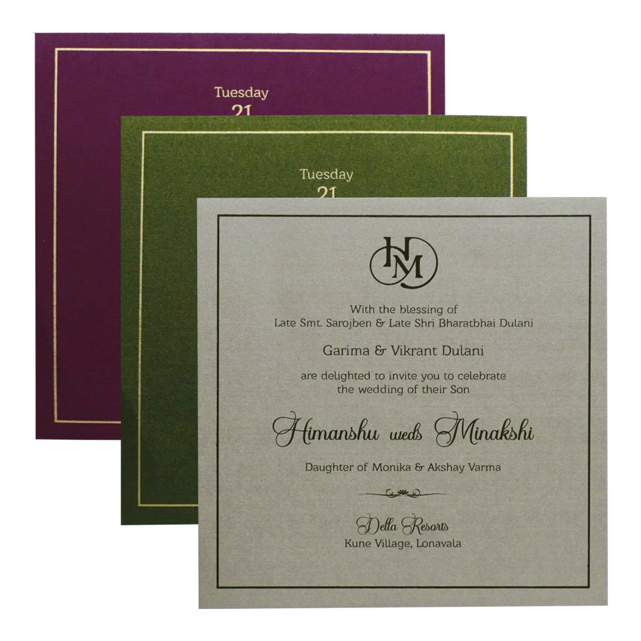 Elegant Green Wedding Card-KSI12500 - Image 5