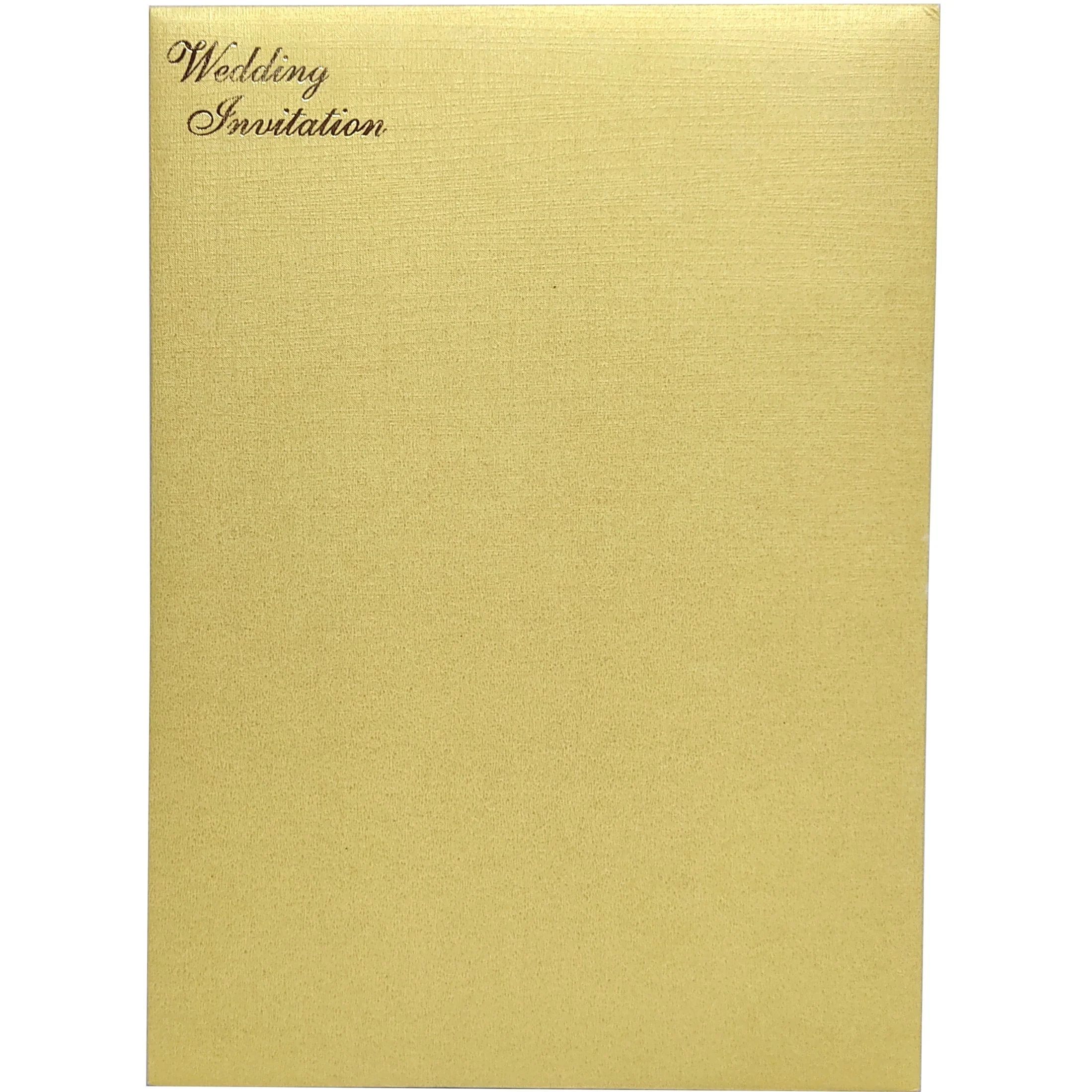 Gold Metallic Die Cut With Pink Wolly Invitation Card-KNCW19GI - Image 4