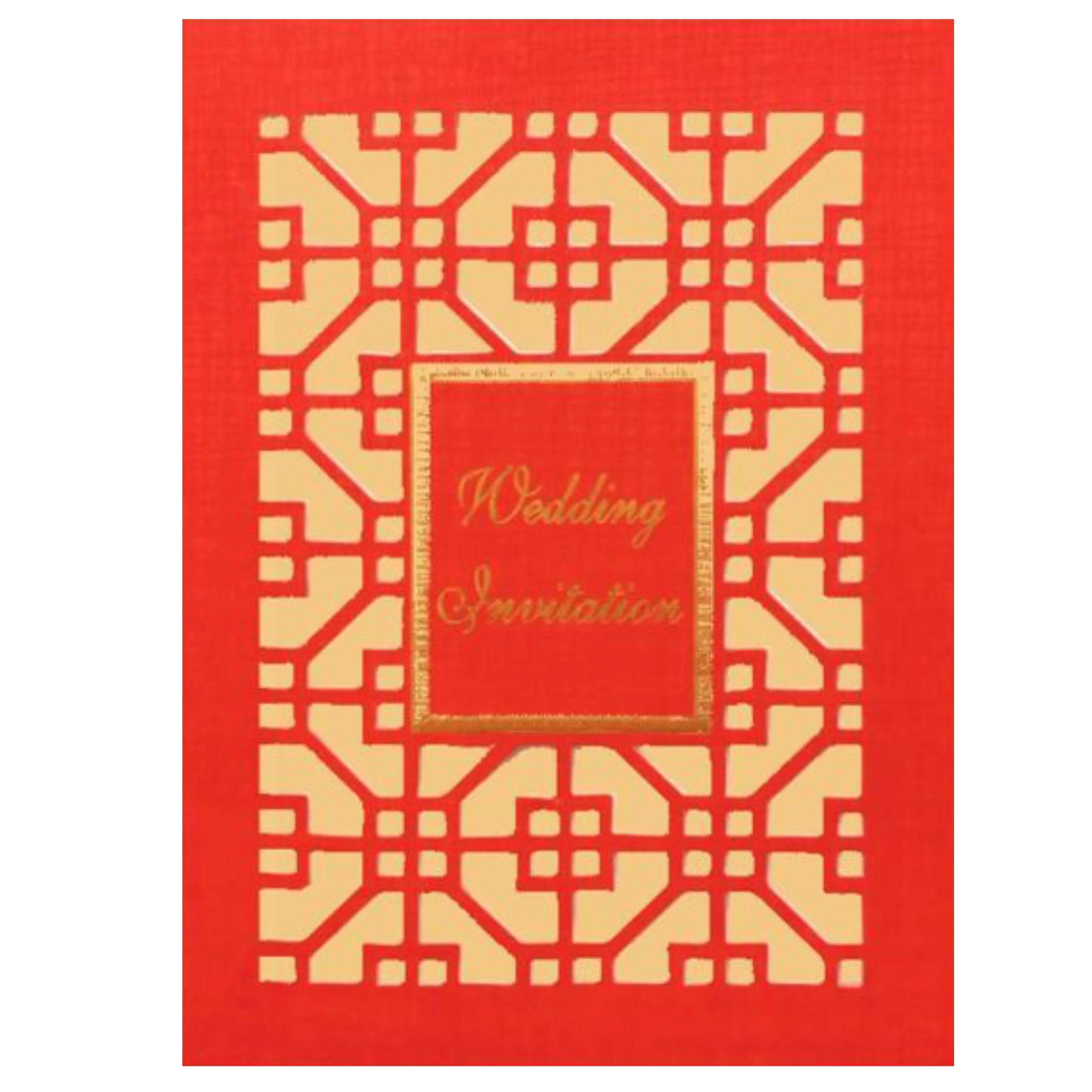 Classic Cream Shading With Cut Design Wedding Card-KNK30670 - Image 3