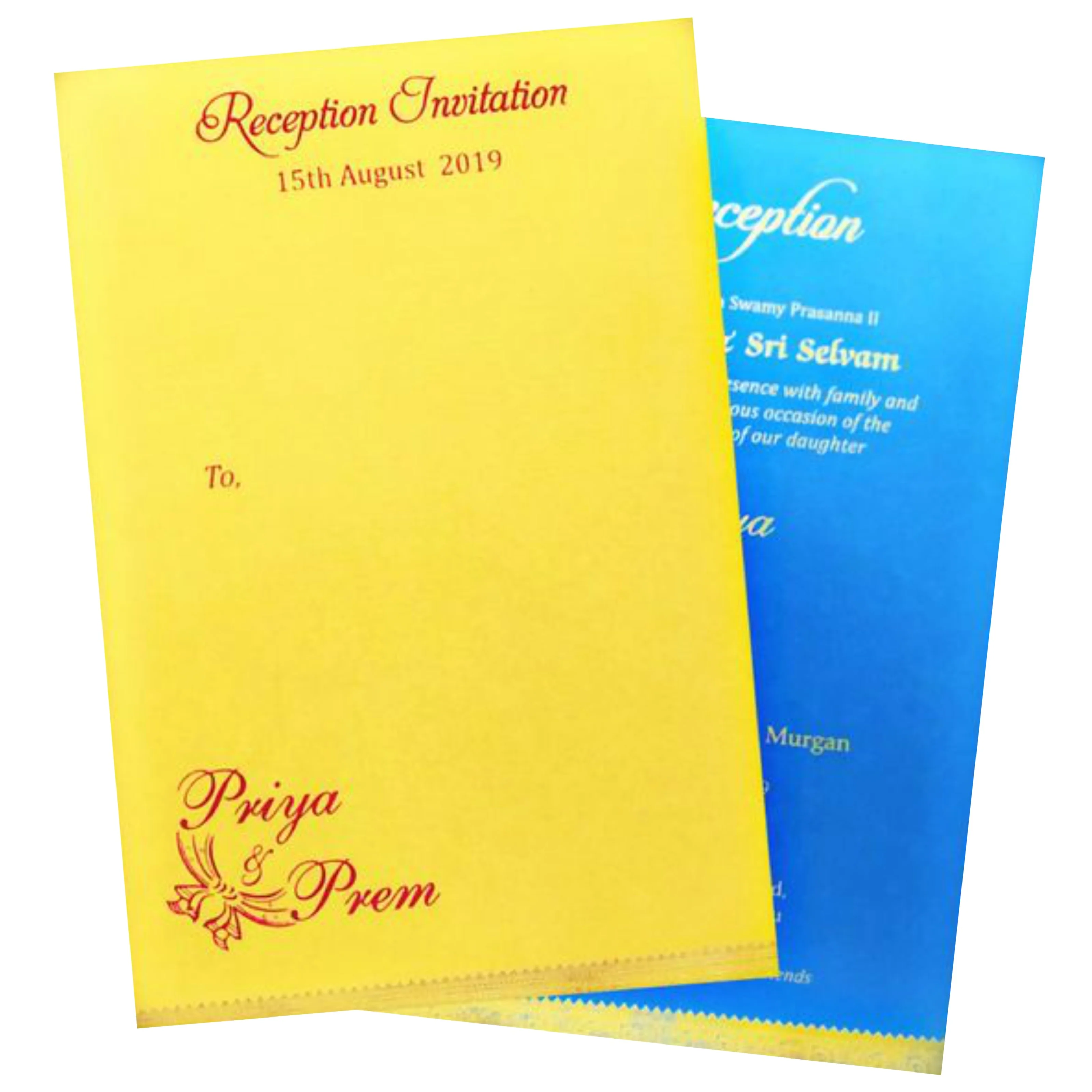 Gold Single Sheet Invitation Card-KNS12GLB