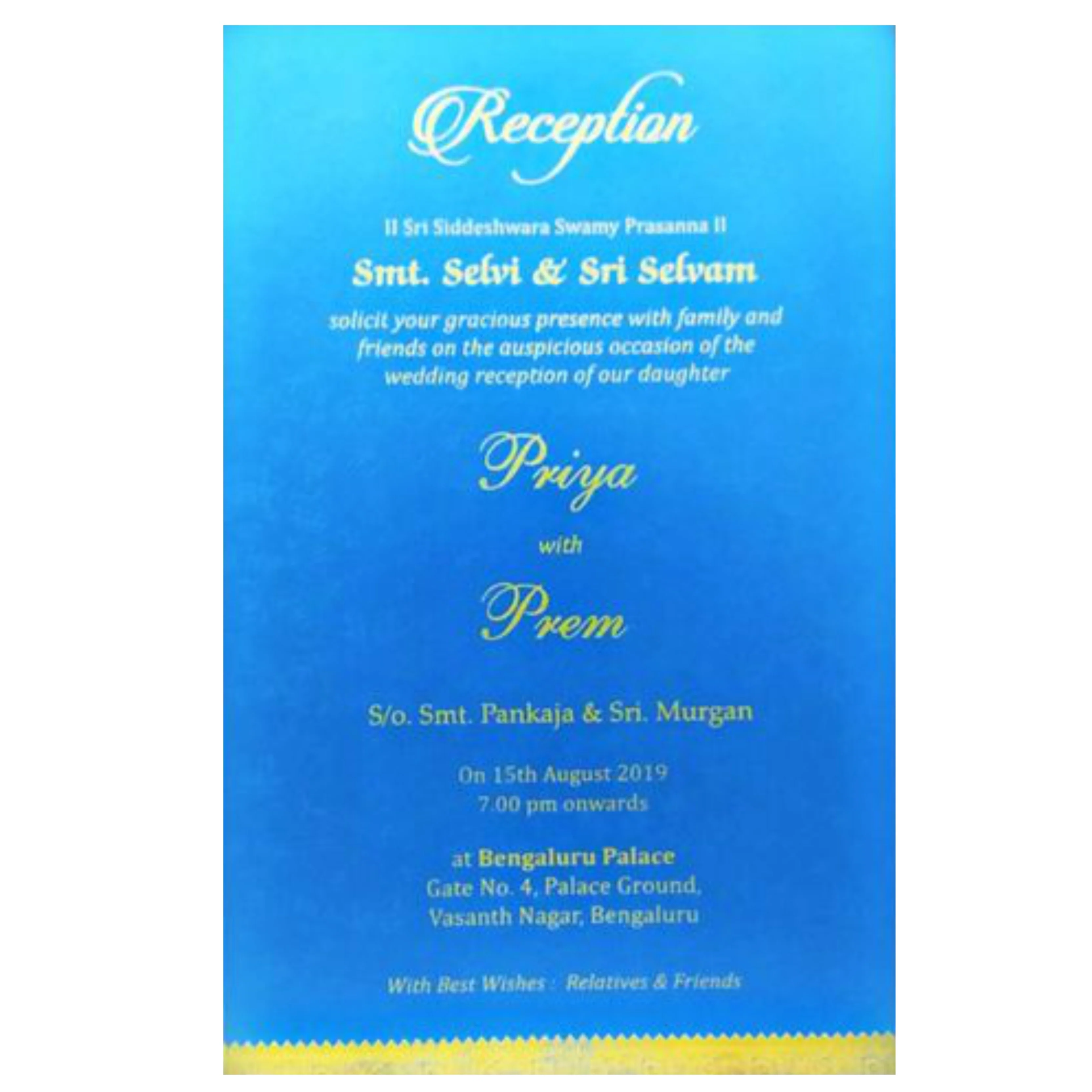 Gold Single Sheet Invitation Card-KNS12GLB - Image 2
