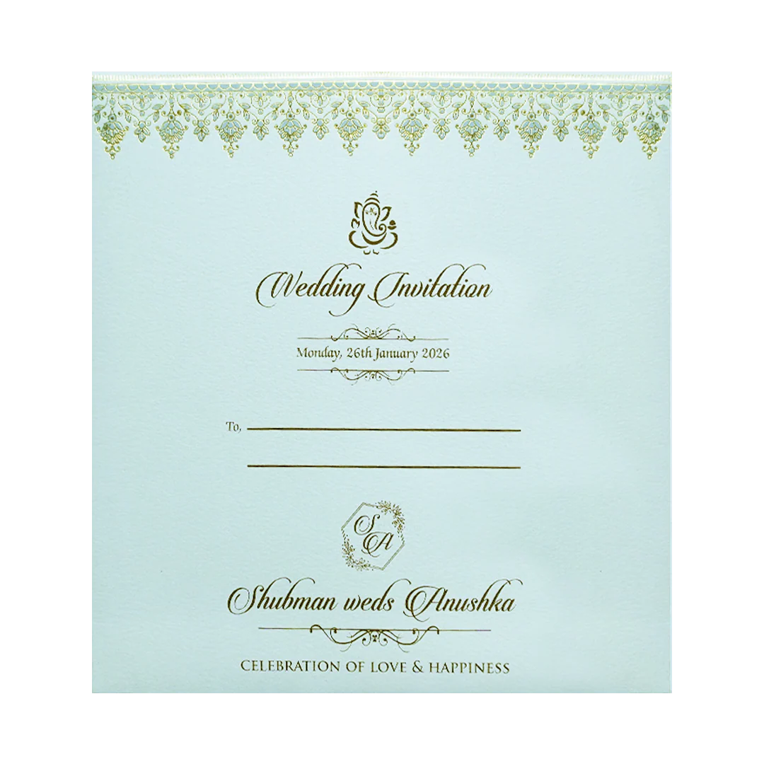 Elegant White Door Style Embossed Wedding Invitation Card-KRB09121 - Image 4