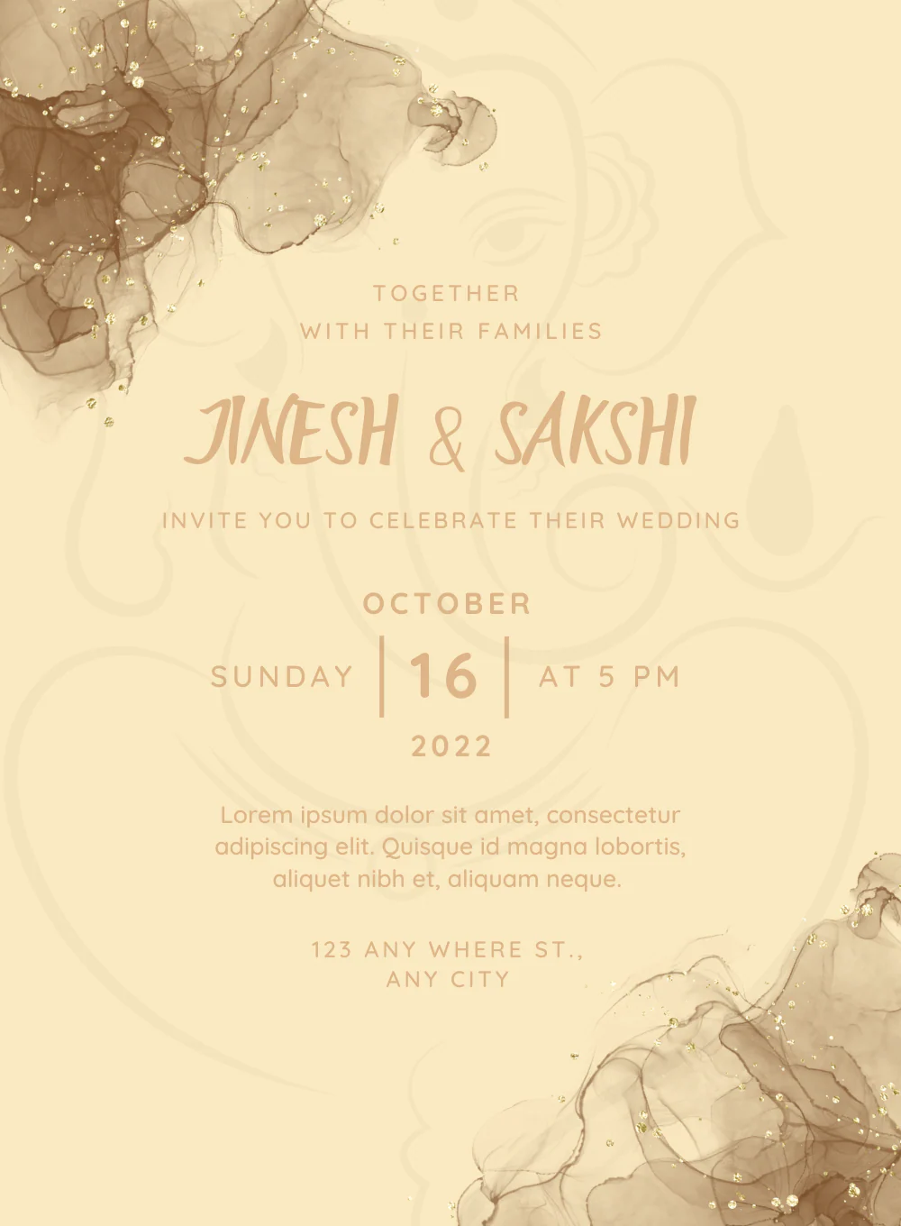 Elegant Ganesha Jain Wedding Invitation-AAJWI010