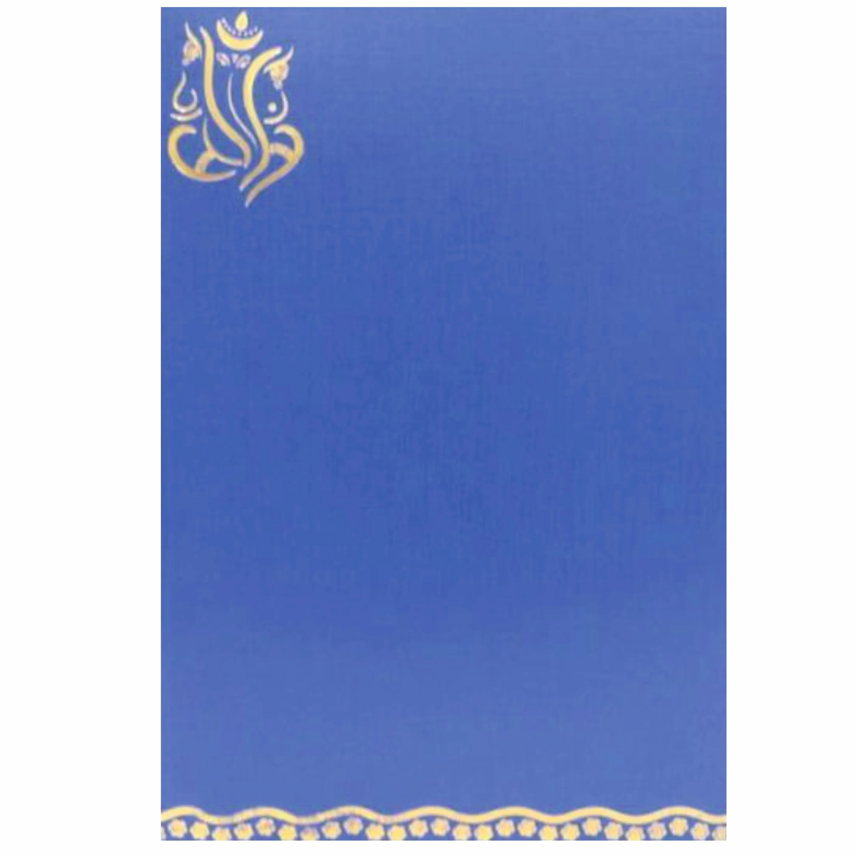 Embossed Blue Floral Shading With Cut Ganesha Wedding Card - KNK30500 - Image 4