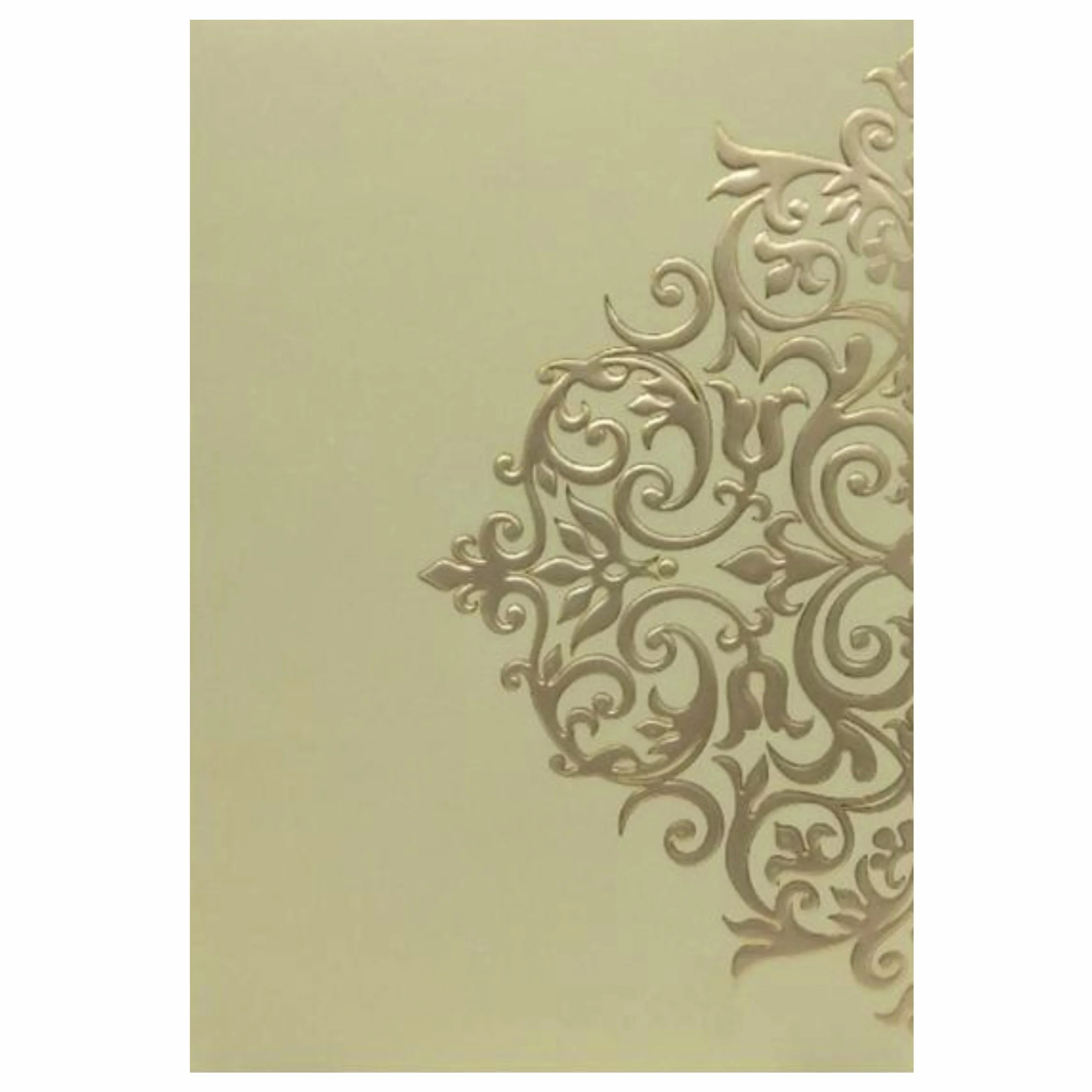 Embossed Gold Foiling Floral Design Wedding Card - KNK30322 - Image 4