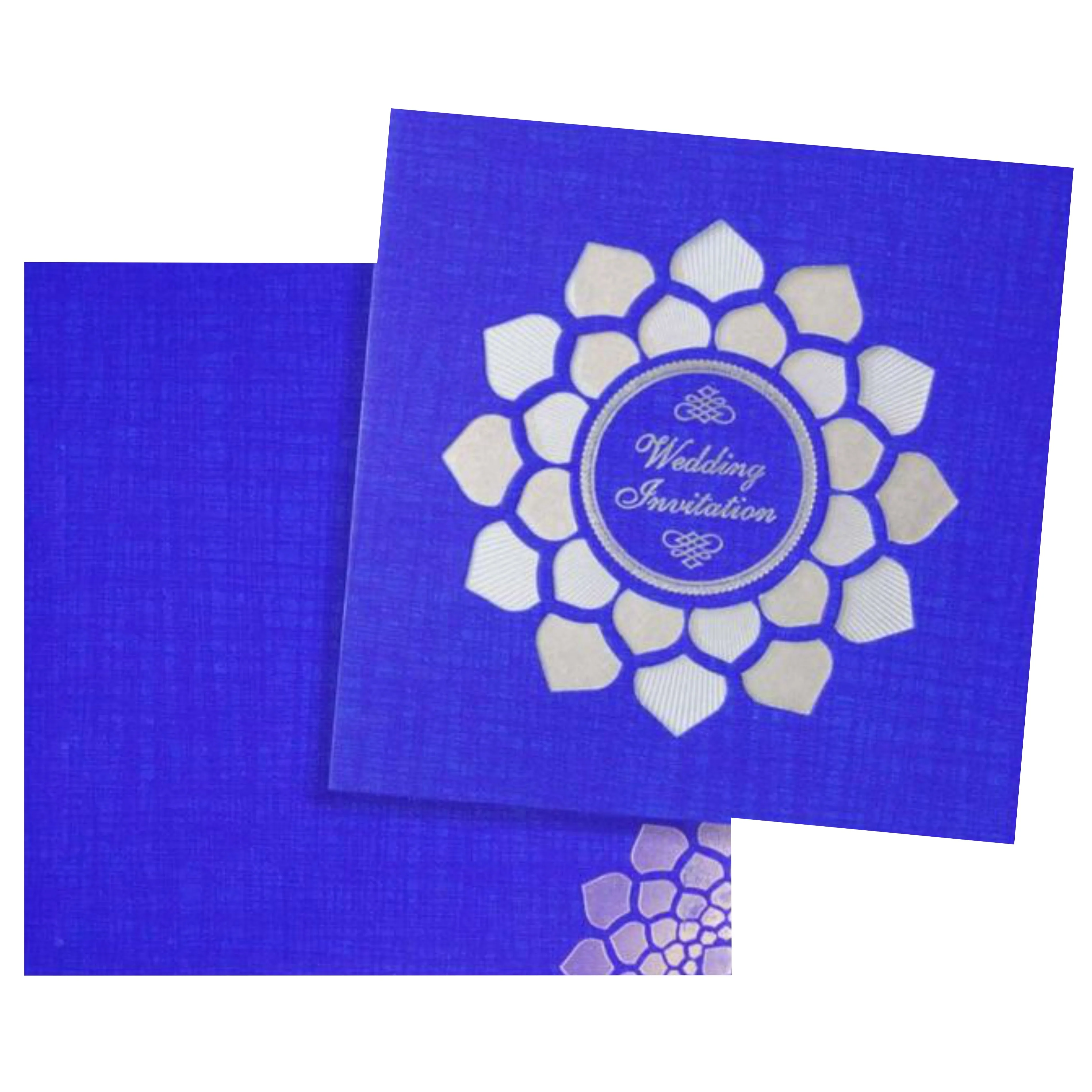 Dashing Blue Shading With Laser Cut Wedding Card - KNW43361 - Image 2