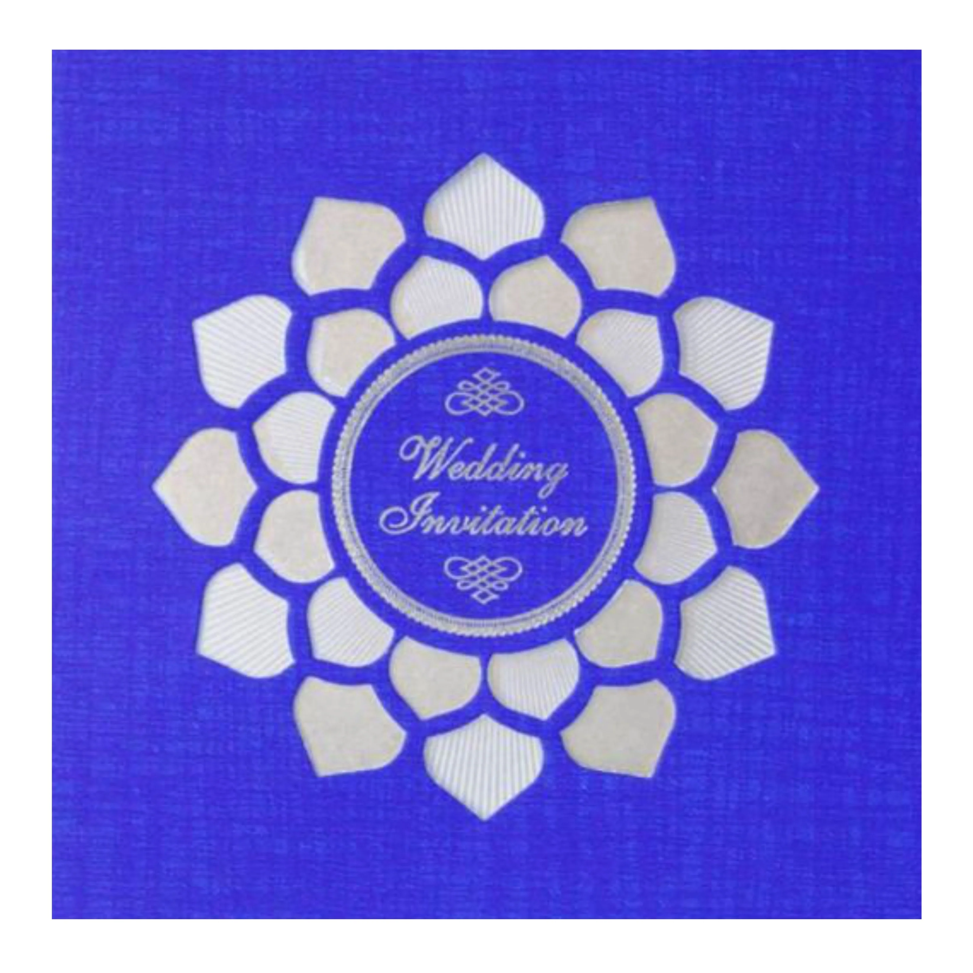 Dashing Blue Shading With Laser Cut Wedding Card - KNW43361 - Image 3