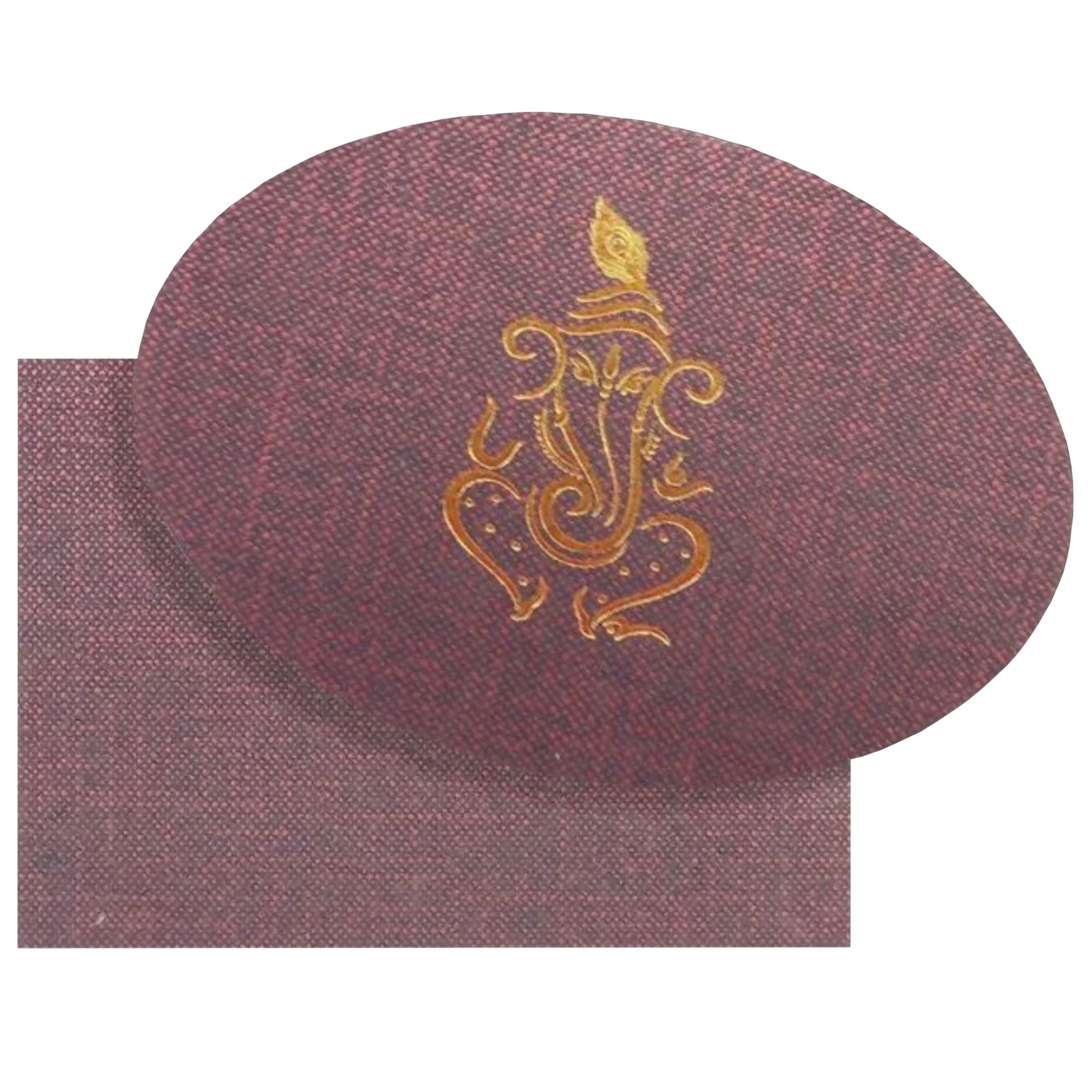 Enchanting Brown Shading With Ganesha Personal Wedding Card - KNHM812B