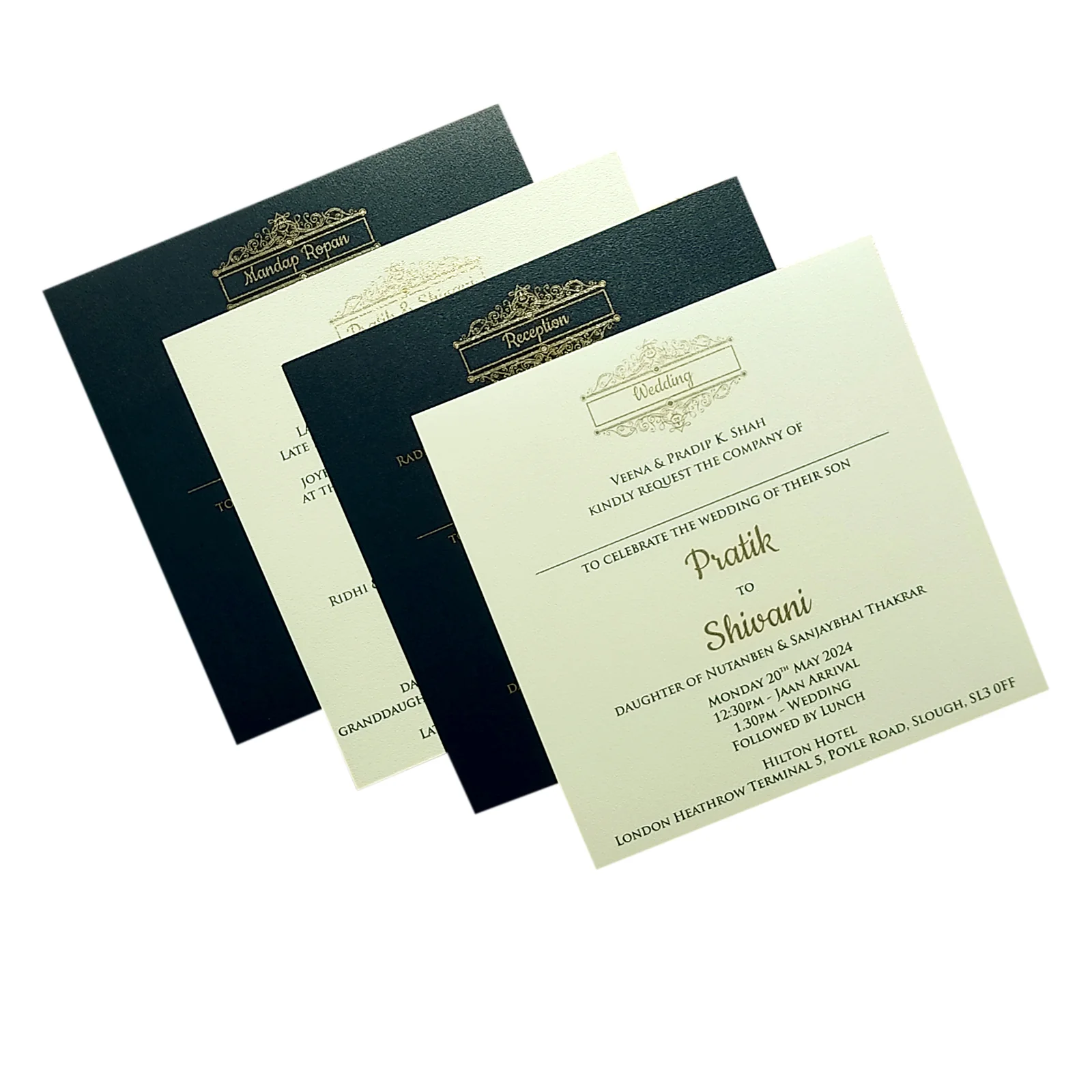 Blue Floral Nameplate Door Invitation Card-KPR05520 - Image 5