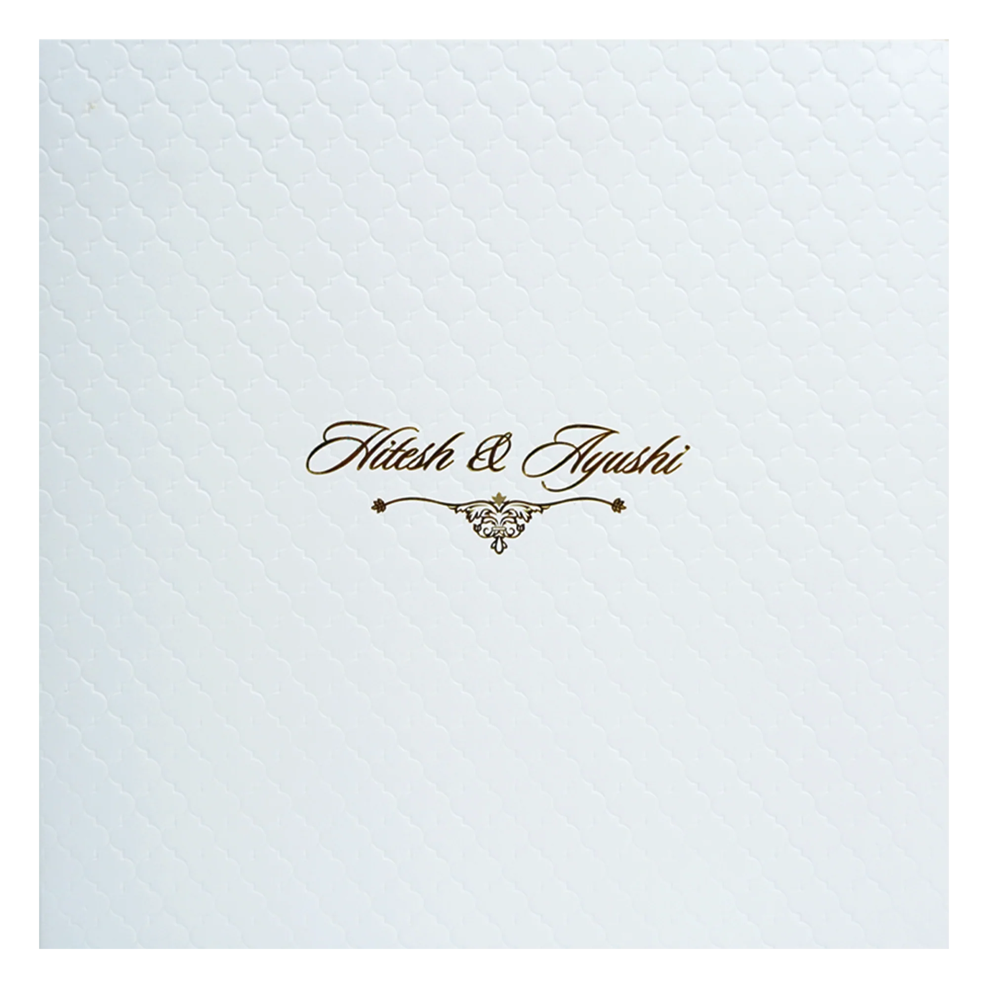 White Embossed Design Padded Wedding Card-KPR20120 - Image 3