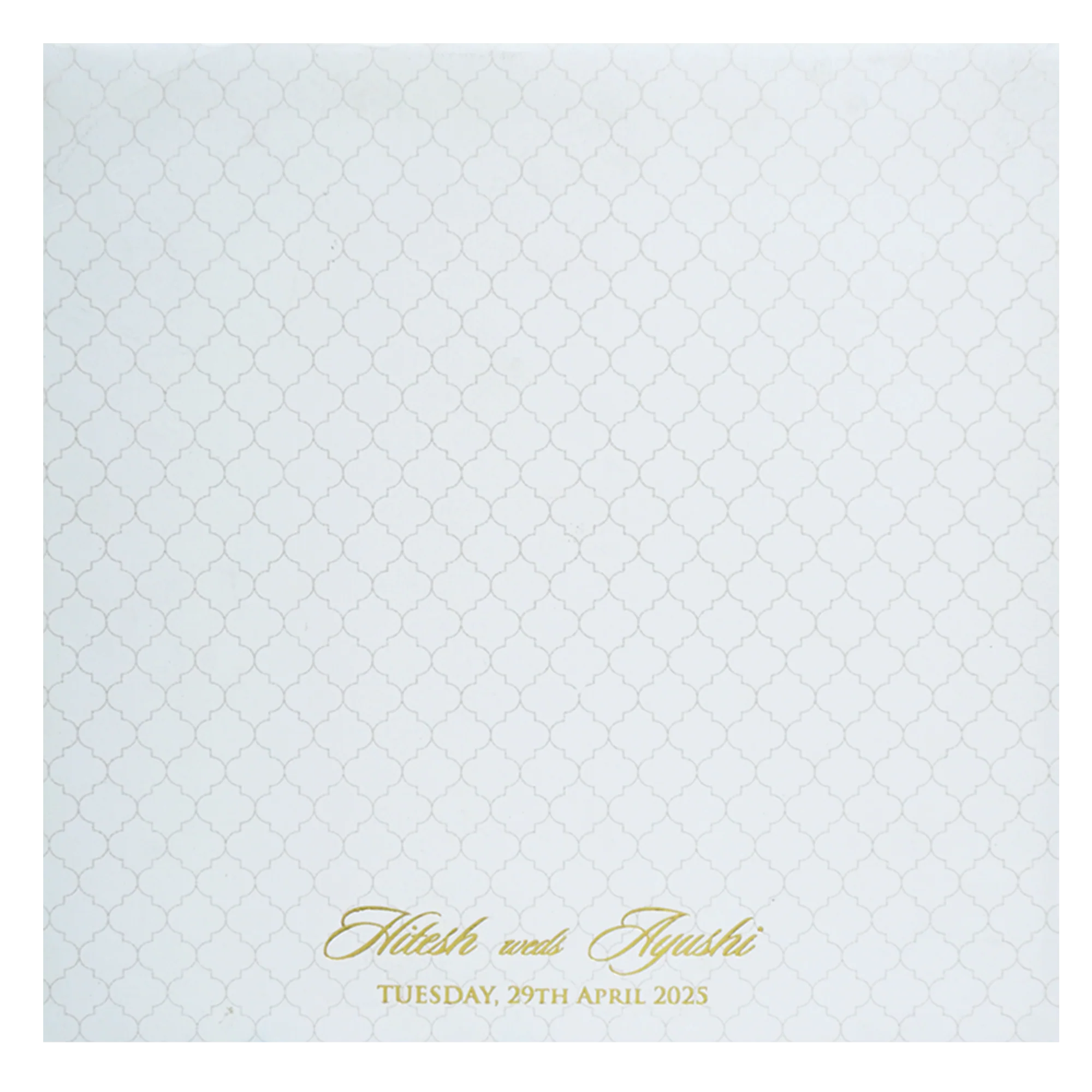 White Embossed Design Padded Wedding Card-KPR20120 - Image 4