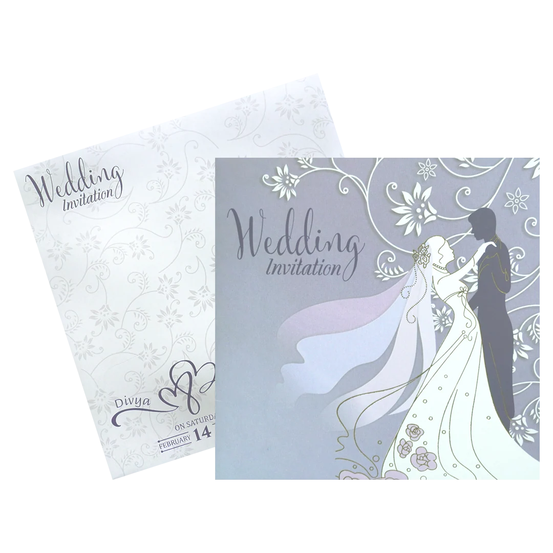 Purple Offset Berry Bride And Groom Wedding Invitation Card-KNBY5404 - Image 2