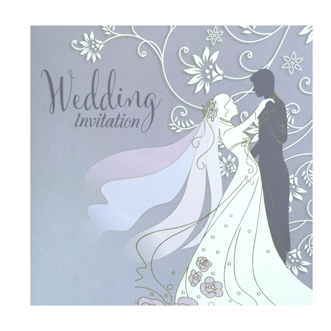 Purple Offset Berry Bride And Groom Wedding Invitation Card-KNBY5404 - Image 3