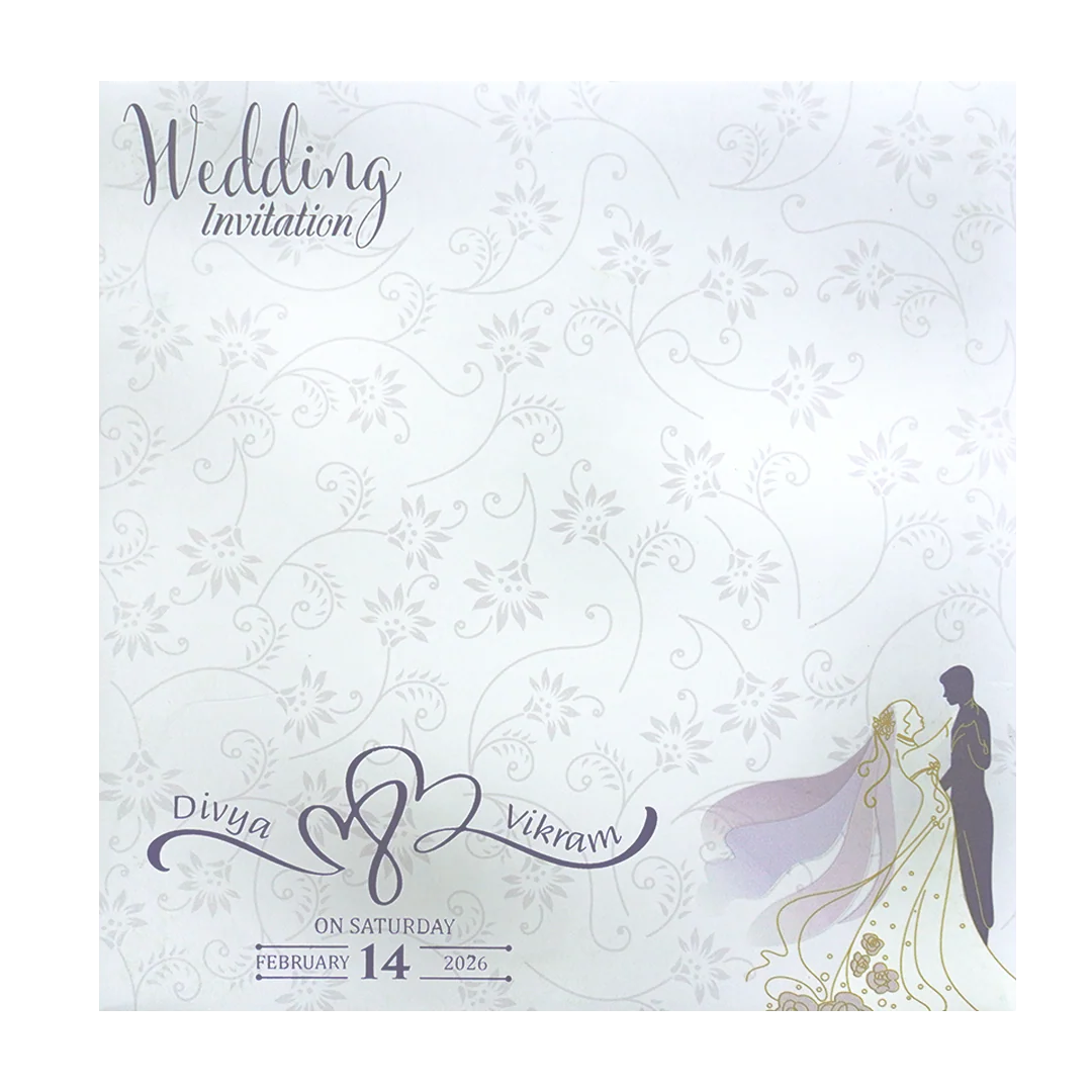 Purple Offset Berry Bride And Groom Wedding Invitation Card-KNBY5404 - Image 4