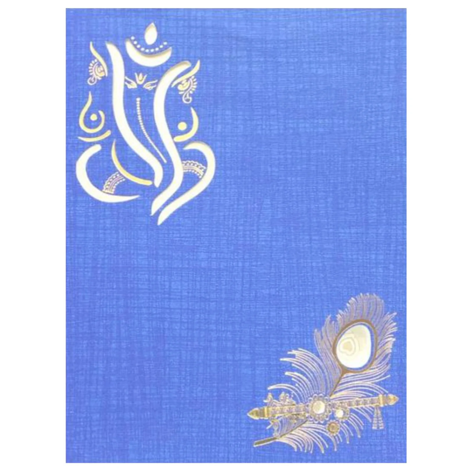 Fabulous Blue Shading With Ganesha Theme Wedding Card-KNK50082 - Image 3