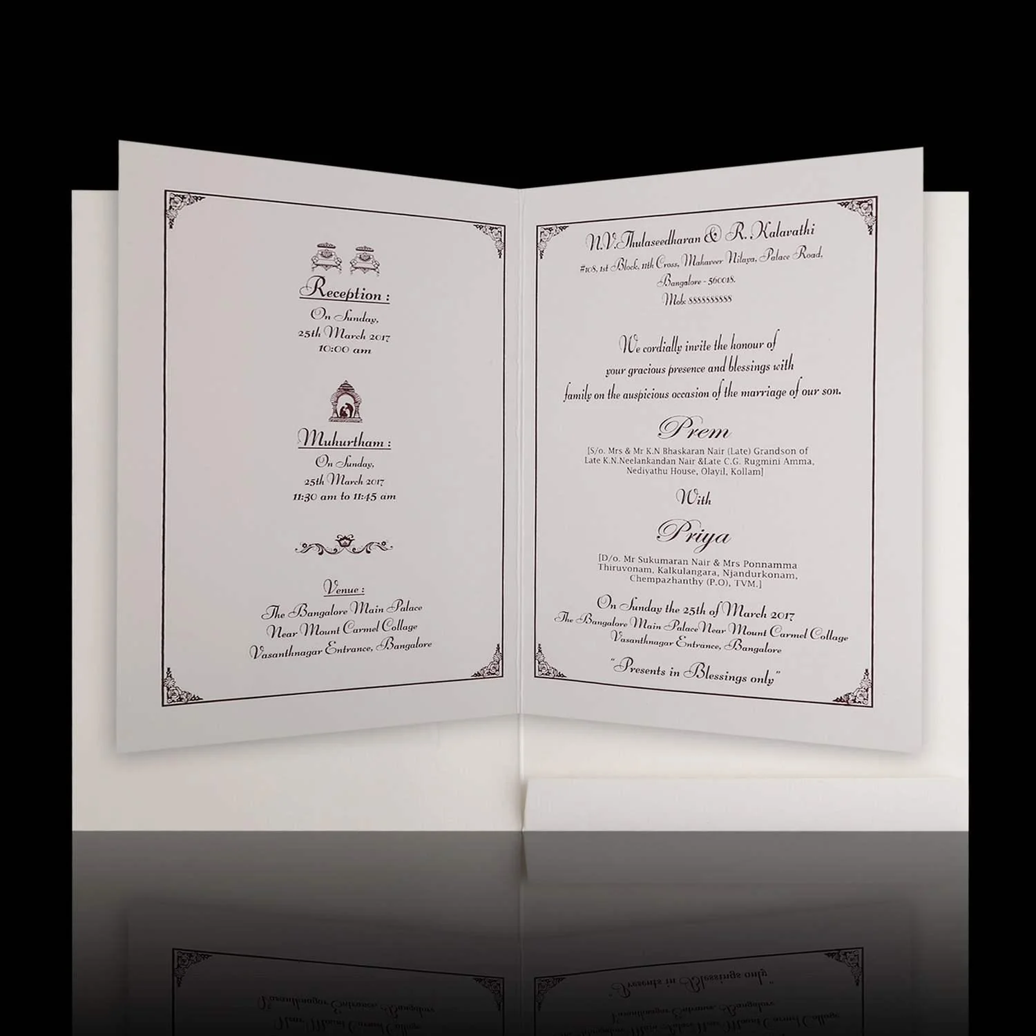 Fabulous Violet Shading With Bloom Subject Wedding Card - KNK4124 - Image 5