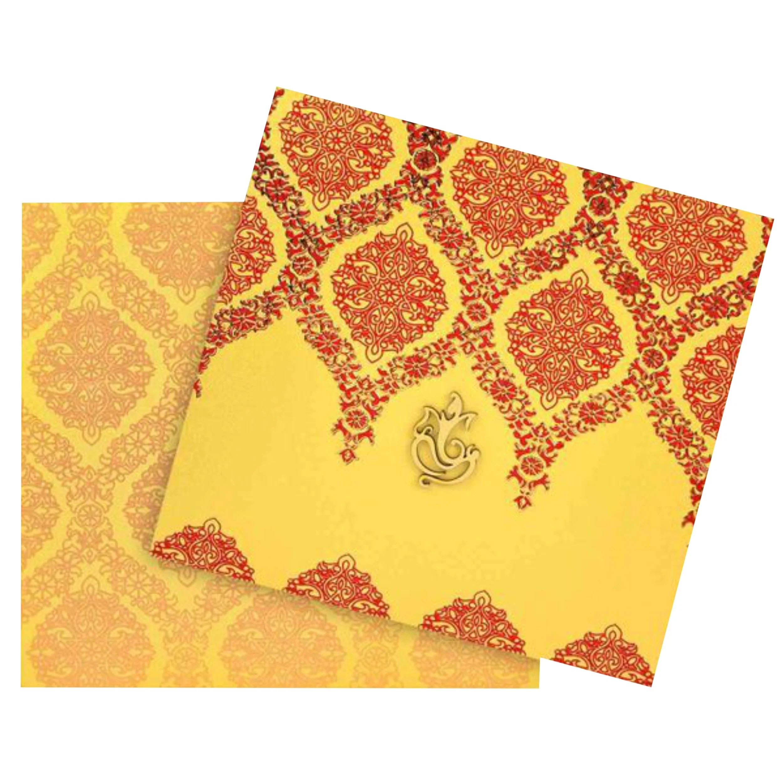 Gold Ganesha Invitation Card-KNK30371 - Image 2