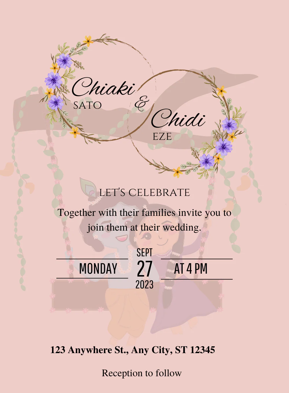 Festive Fuchsia Gujarati Wedding Invitation'-AAGWI014