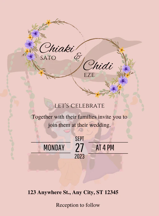 Festive Fuchsia Gujarati Wedding Invitation'-AAGWI014 - Image 2
