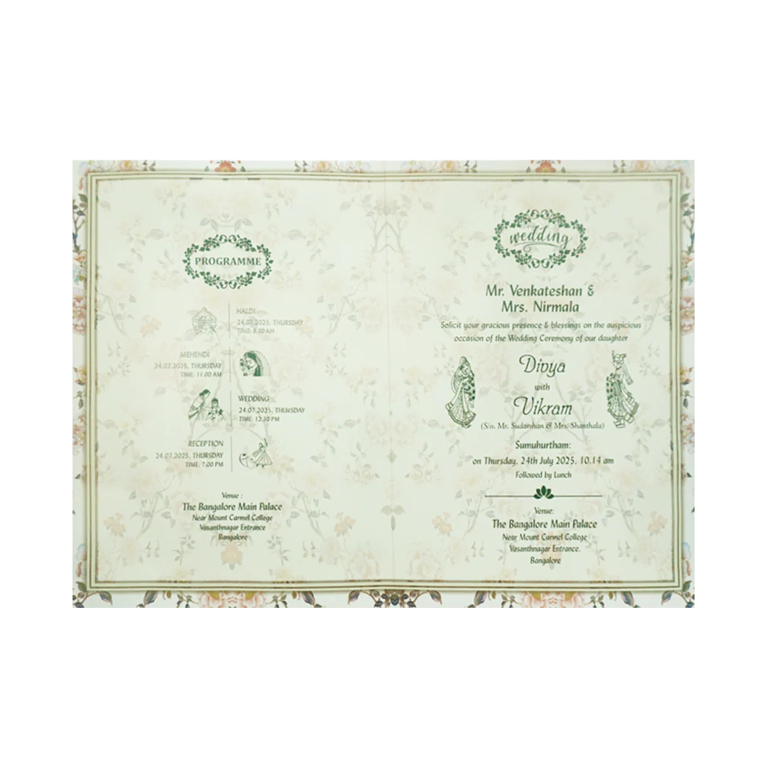 Floral Green Wedding Card-KNAS3101 - Image 5
